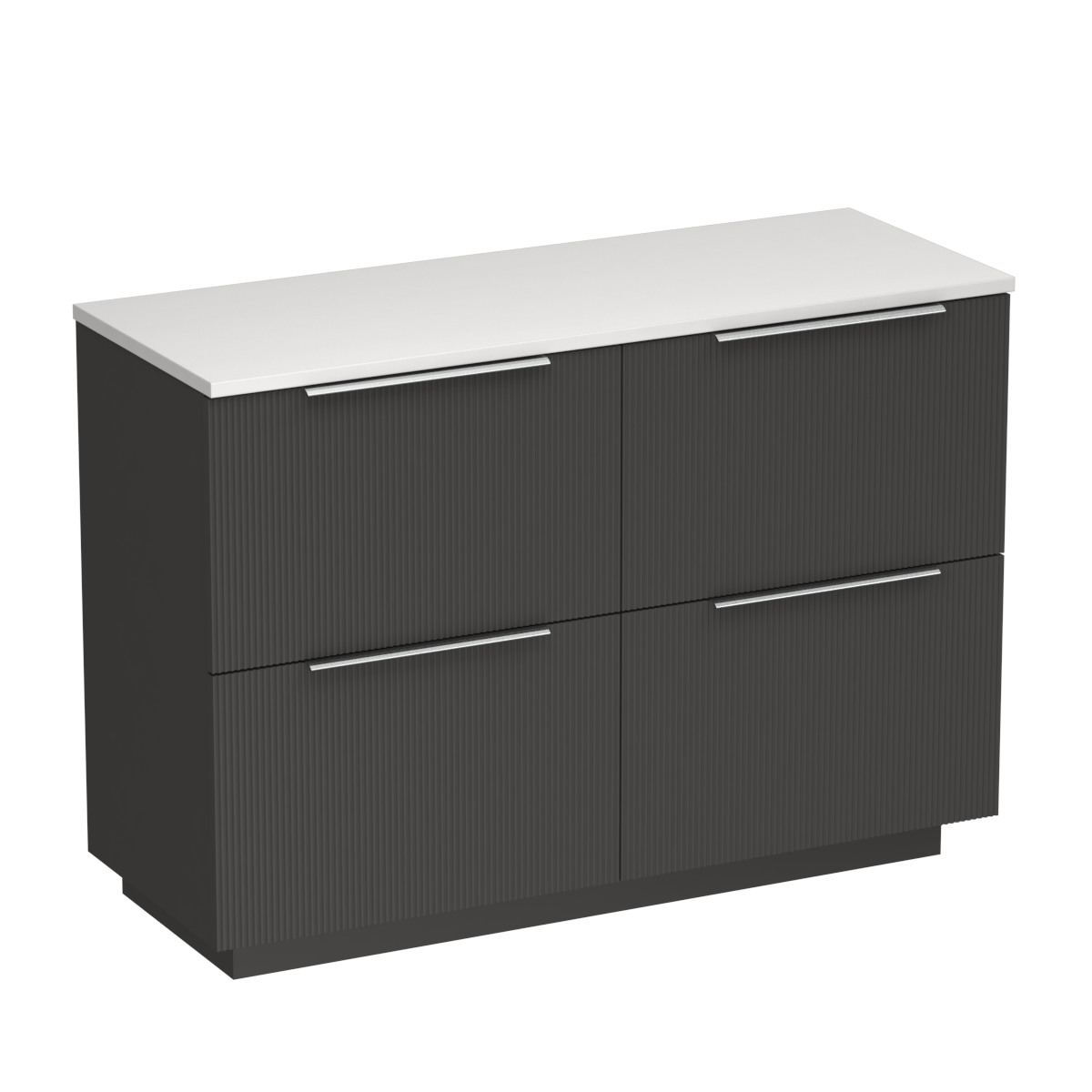 Ava Opaco 1200 4 Drawer Floor Vanity Double Basin Concrete Grey / Slate