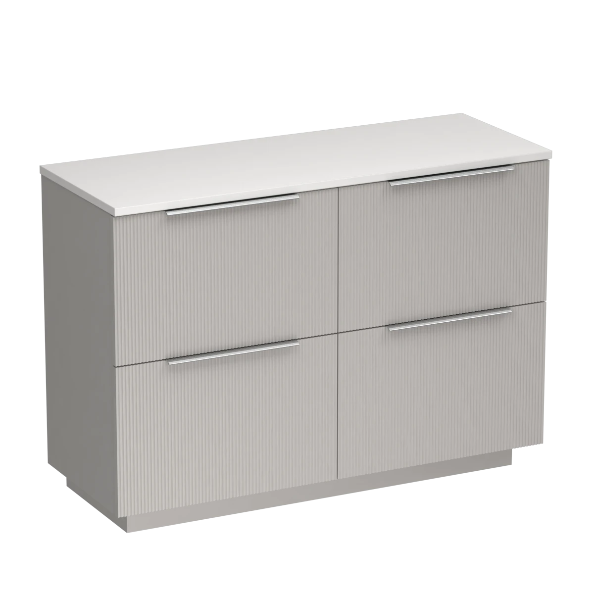Ava Opaco 1200 4 Drawer Floor Vanity Centre Basin Concrete Grey / Tusk