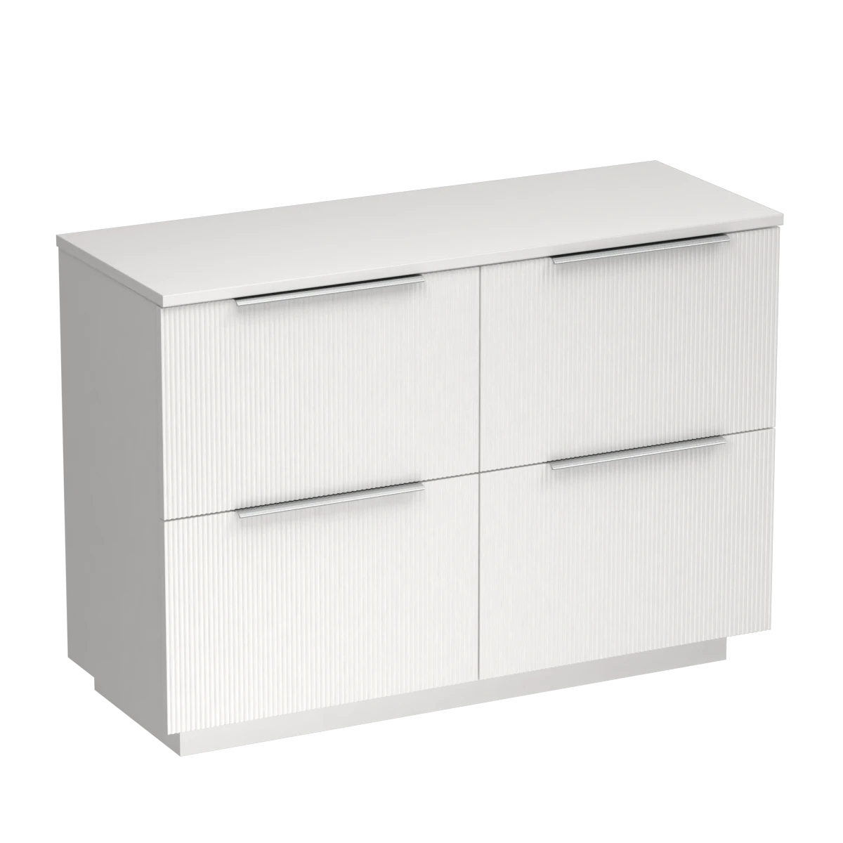 Ava Opaco 1200 4 Drawer Floor Vanity Centre Basin Concrete Grey / White