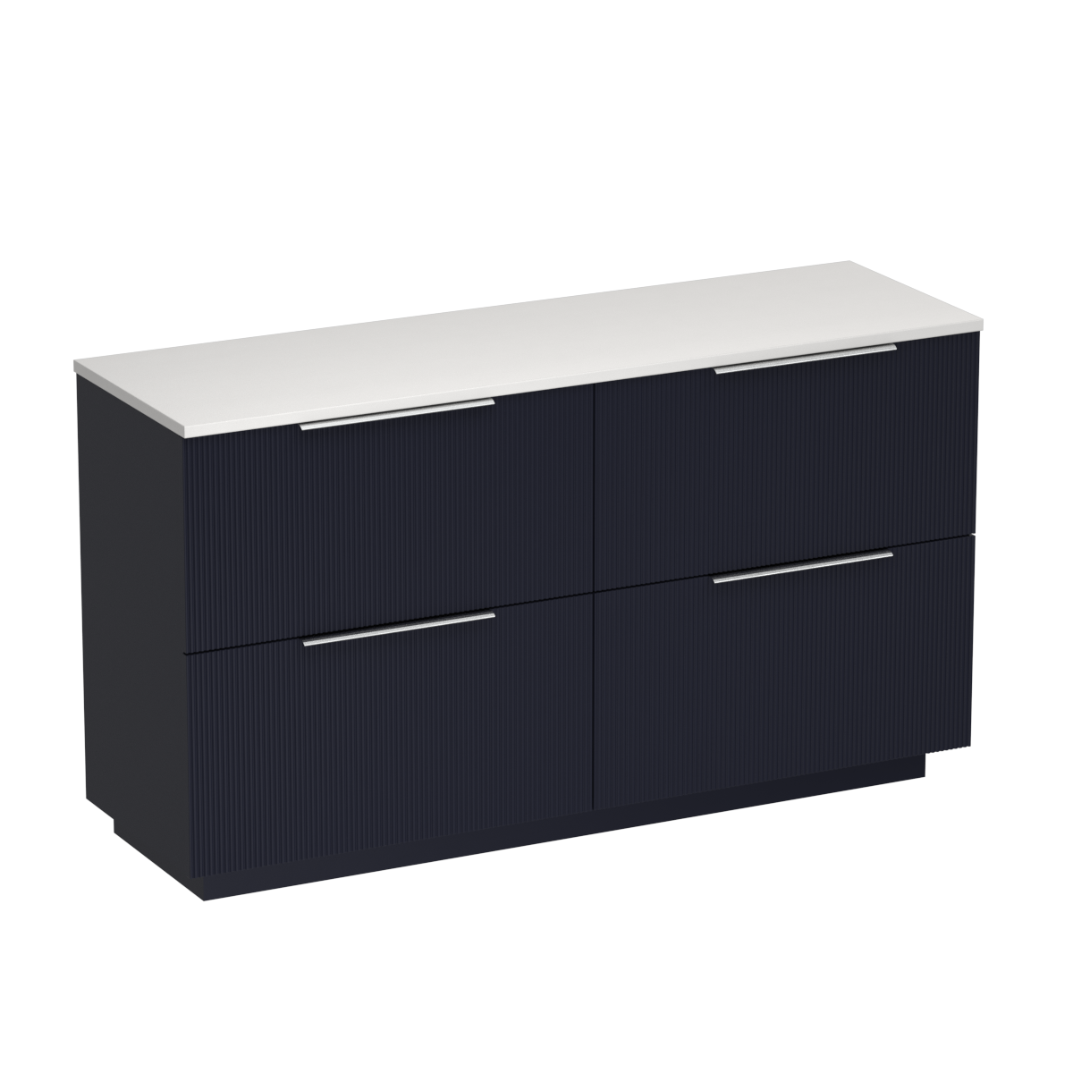 Ava Opaco 1500 4 Drawer Floor Vanity Double Basin Concrete Grey / Ink Blue