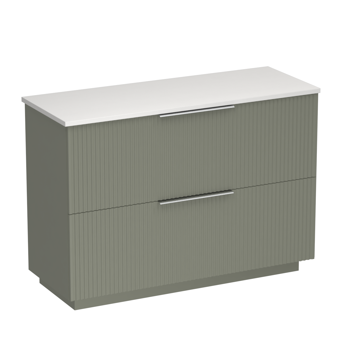 Forma Opaco 1200 2 Drawer Floor Vanity Centre Basin White Carrara / Atmoss