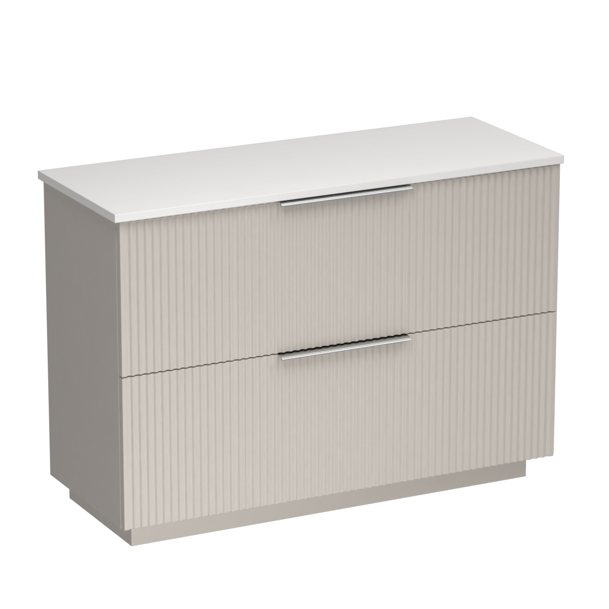 Forma Opaco 1200 2 Drawer Floor Vanity Centre Basin Concrete Grey / Lana Grey