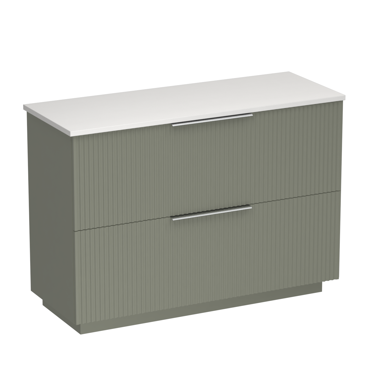 Forma Opaco 1200 2 Drawer Floor Vanity Right Basin White Carrara / Atmoss
