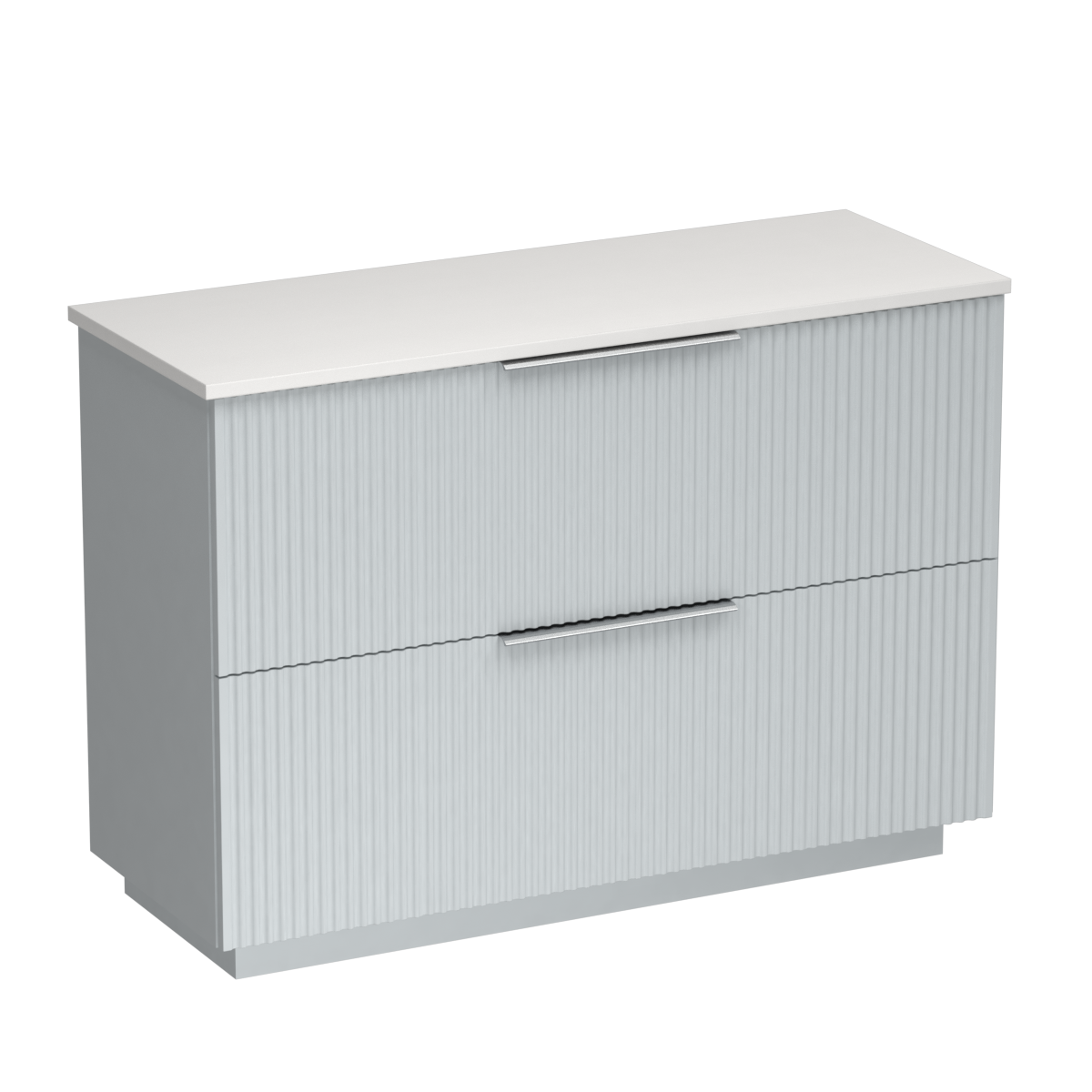 Forma Opaco 1200 2 Drawer Floor Vanity Right Basin Concrete Grey / Villa Blue