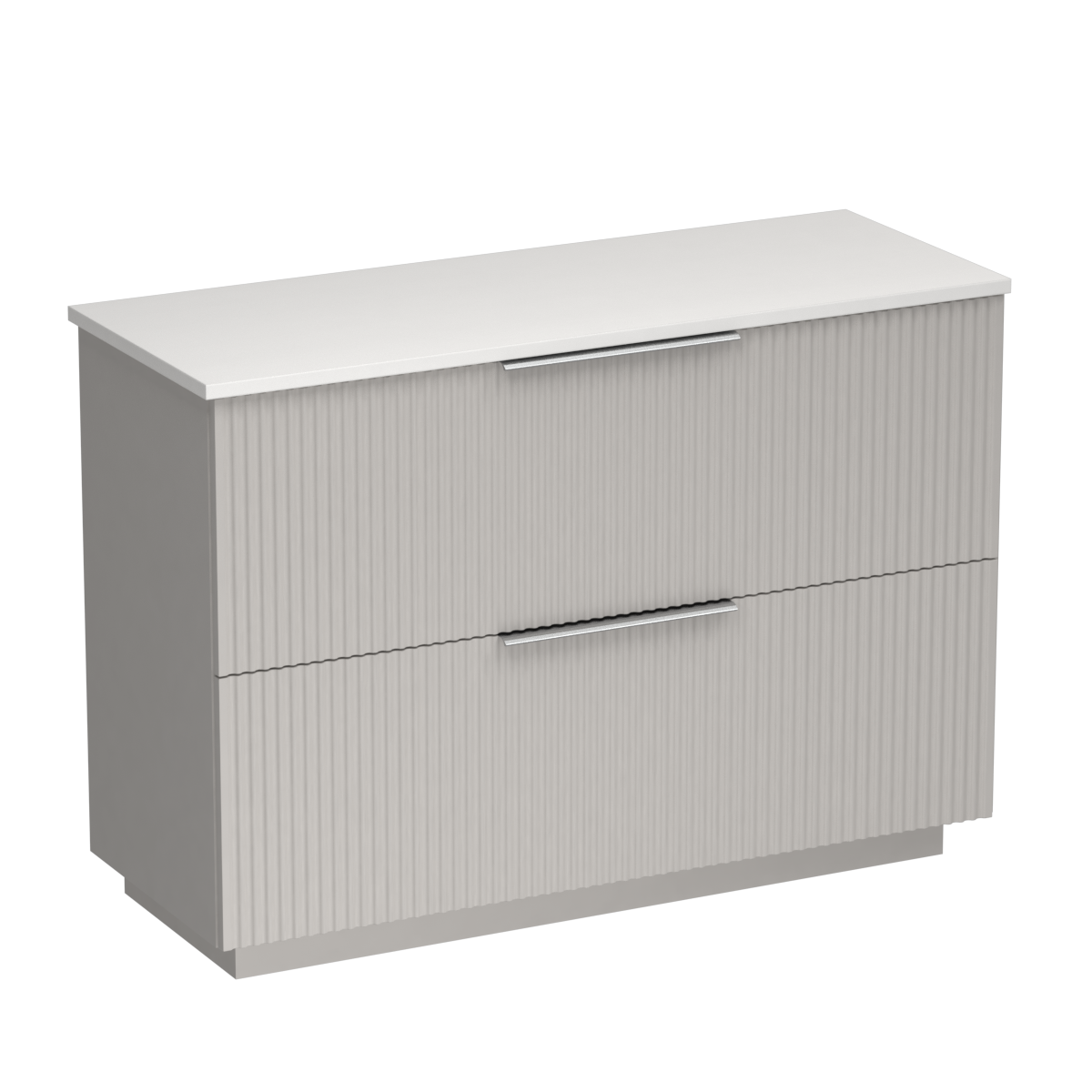 Forma Opaco 1200 2 Drawer Floor Vanity Right Basin Concrete Grey / Tusk
