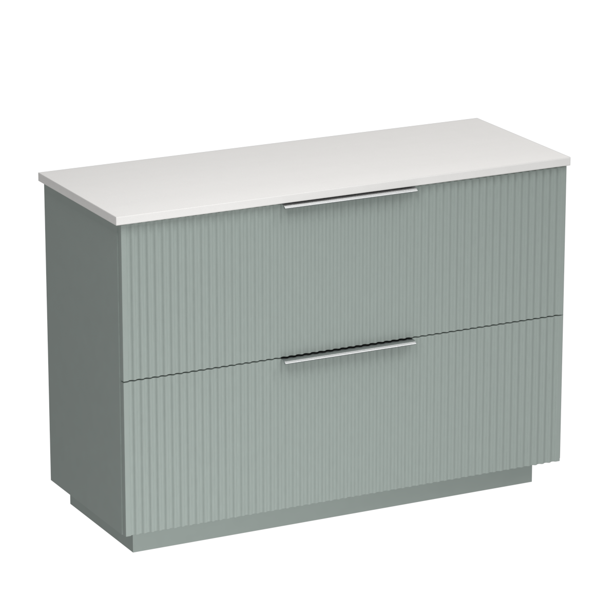 Forma Opaco 1200 2 Drawer Floor Vanity Left Basin Concrete Grey / Fjord