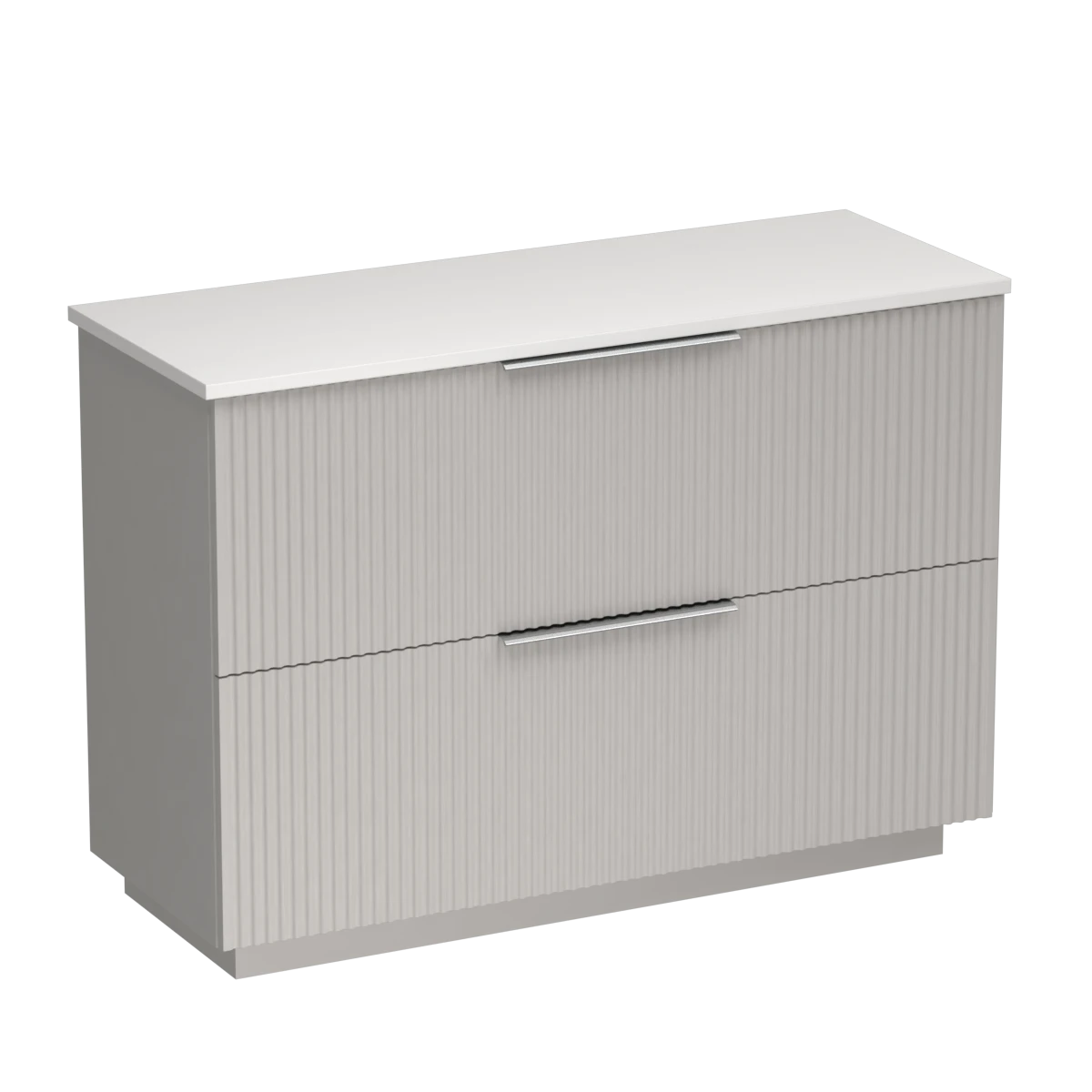 Forma Opaco 1200 2 Drawer Floor Vanity Double Basin Concrete Grey / Tusk
