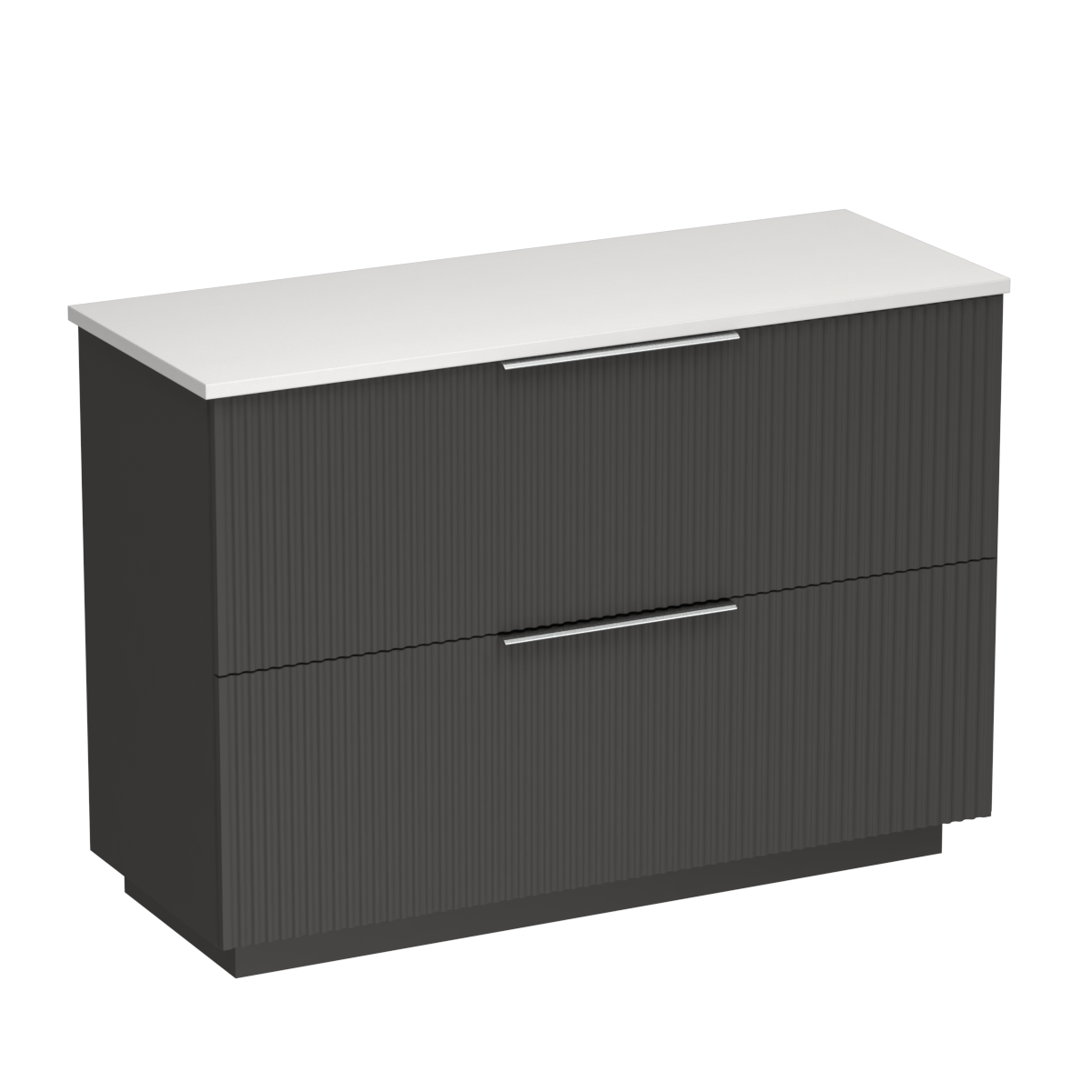 Forma Opaco 1200 2 Drawer Floor Vanity Double Basin Concrete Grey / Slate