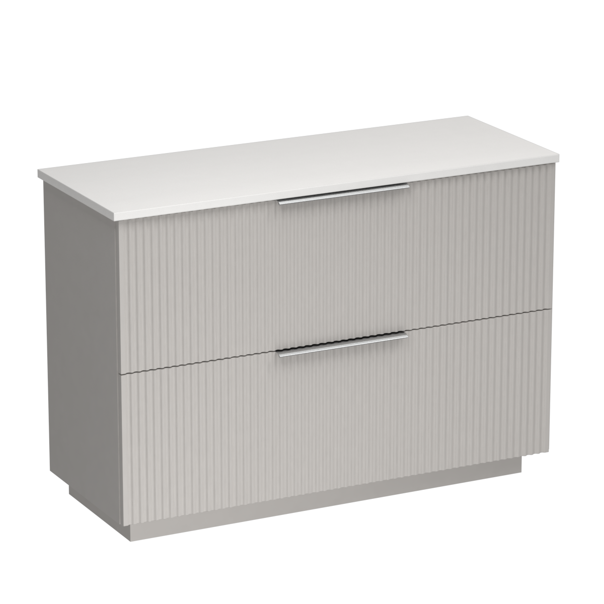 Forma Opaco 1200 2 Drawer Floor Vanity Centre Basin Concrete Grey / Tusk