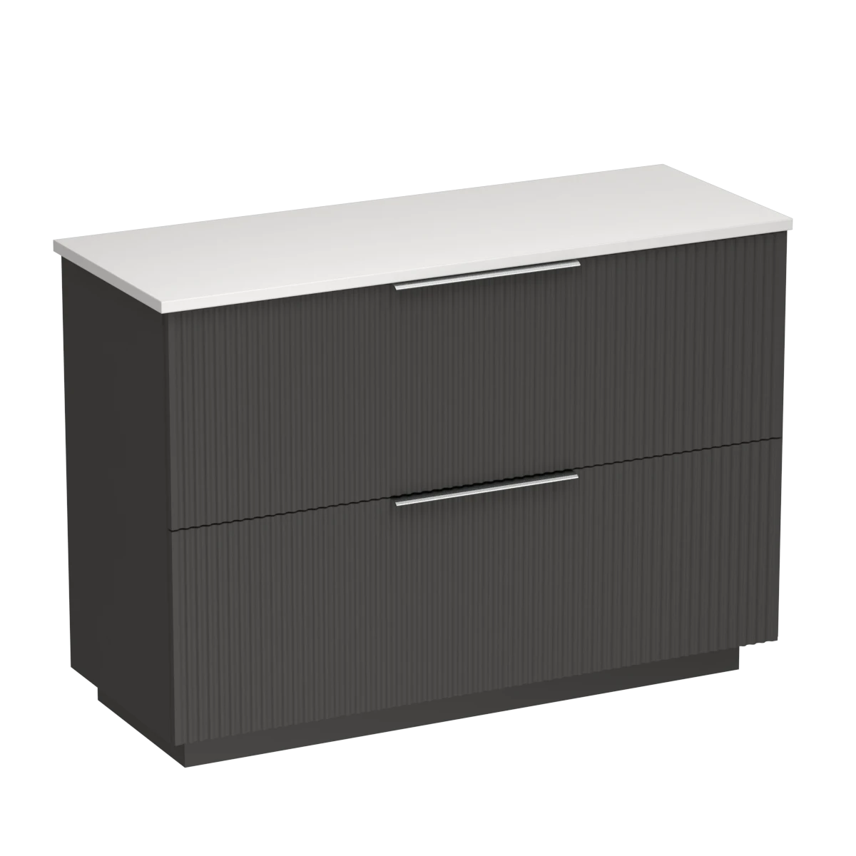 Forma Opaco 1200 2 Drawer Floor Vanity Centre Basin Concrete Grey / Slate