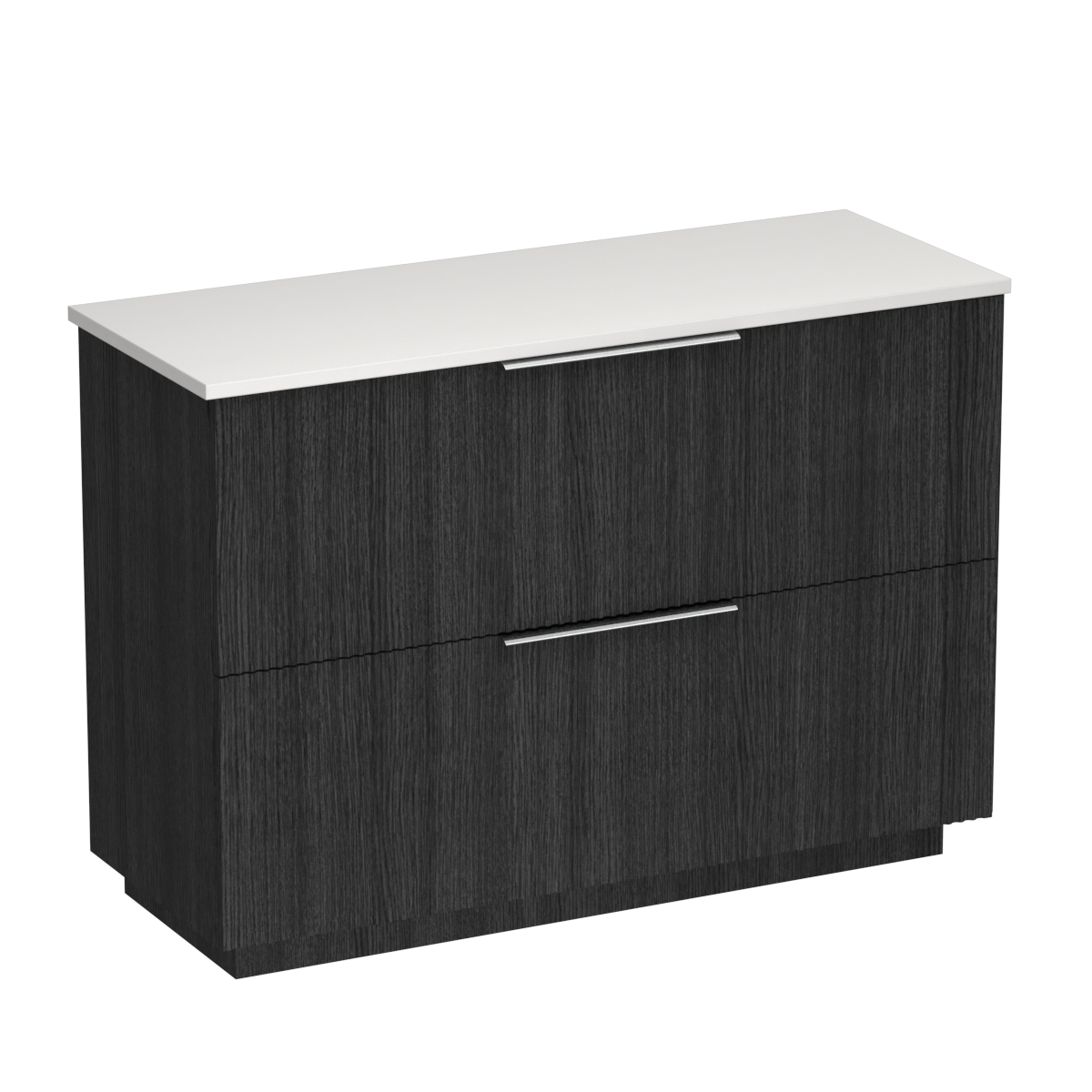 Forma Opaco 1200 2 Drawer Floor Vanity Centre Basin Concrete Grey / Black Bark