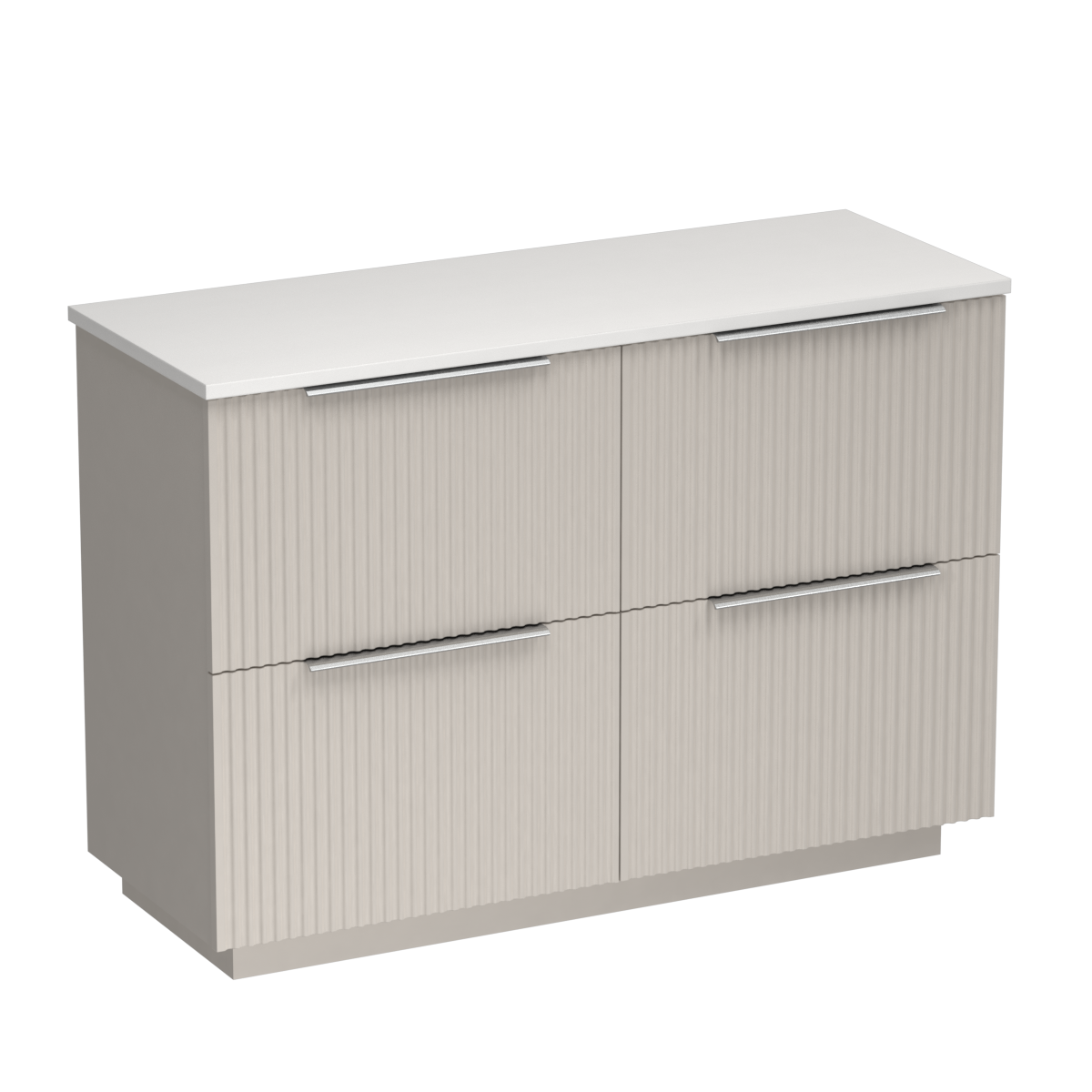 Forma Opaco 1200 4 Drawer Floor Vanity Right Basin Concrete Grey / Lana Grey