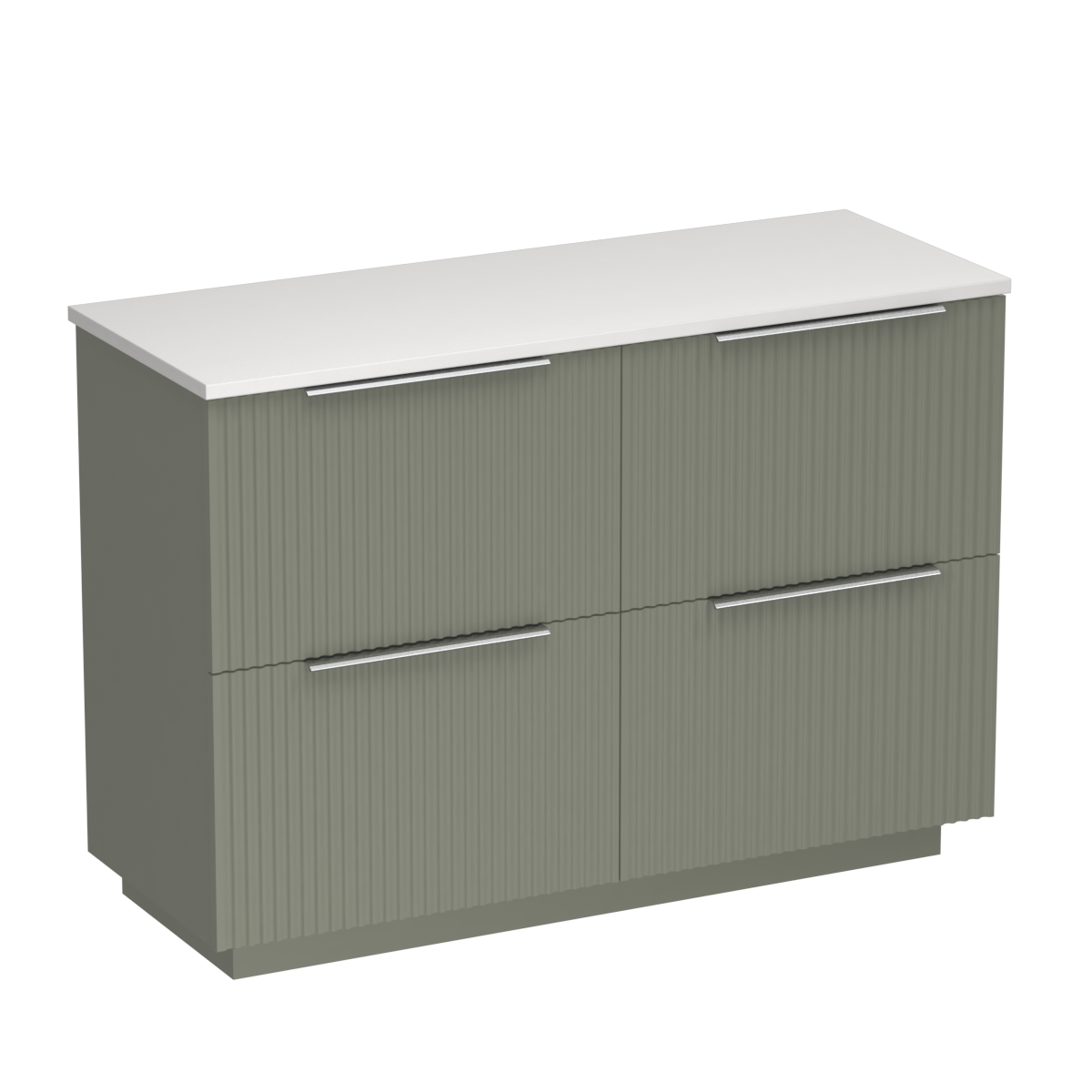 Forma Opaco 1200 4 Drawer Floor Vanity Centre Basin Concrete Grey / Atmoss