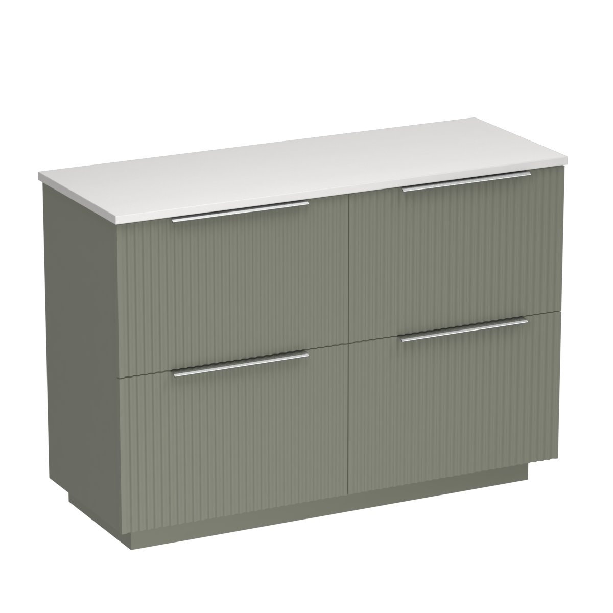 Forma Opaco 1200 4 Drawer Floor Vanity Double Basin Concrete Grey / Atmoss
