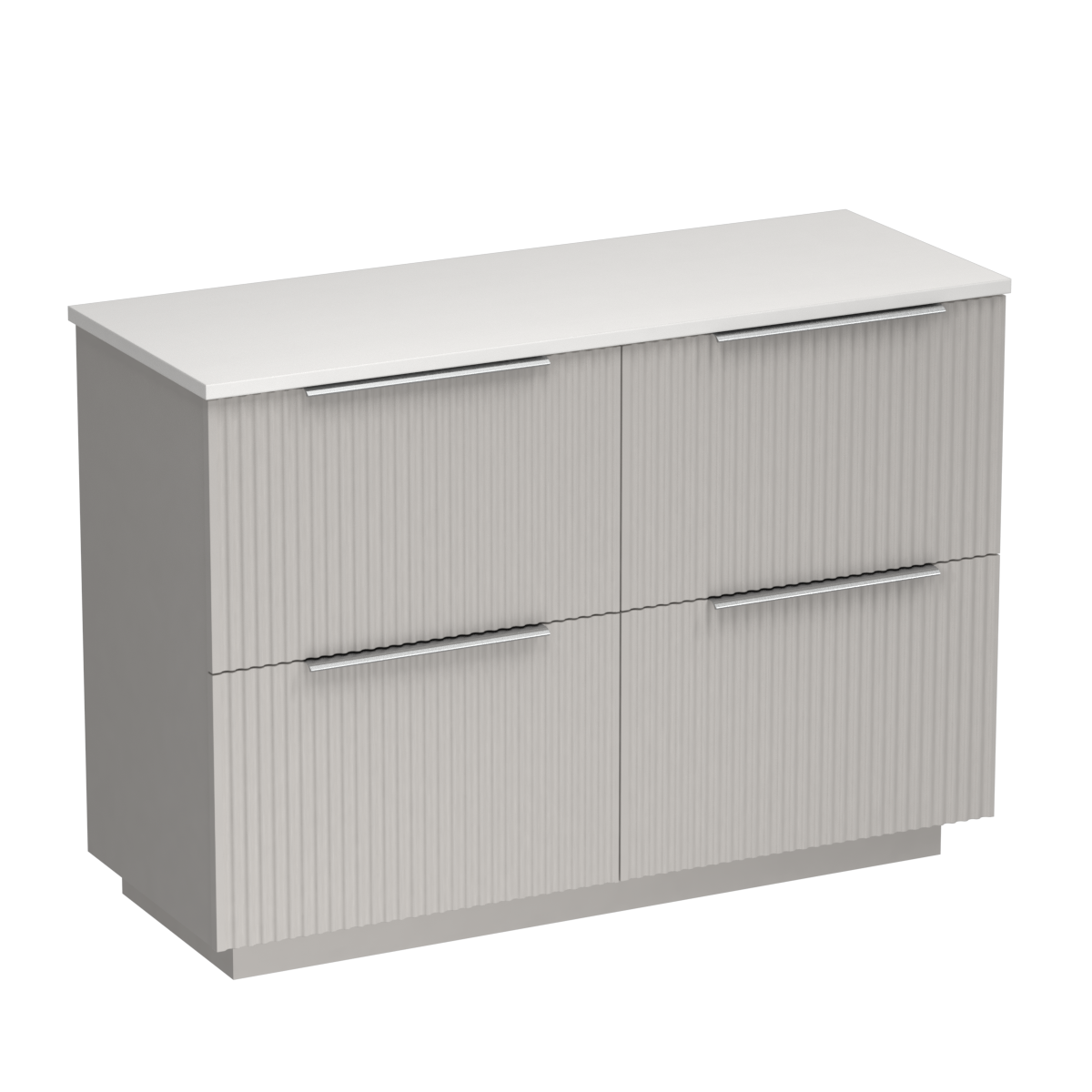 Forma Opaco 1200 4 Drawer Floor Vanity Right Basin White Carrara / Tusk