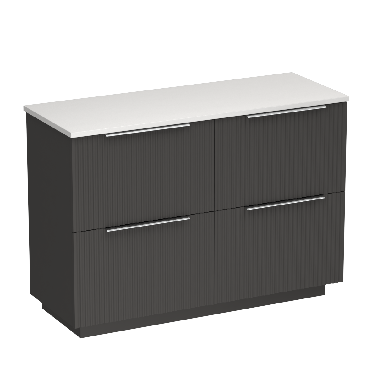 Forma Opaco 1200 4 Drawer Floor Vanity Right Basin Concrete Grey / Slate