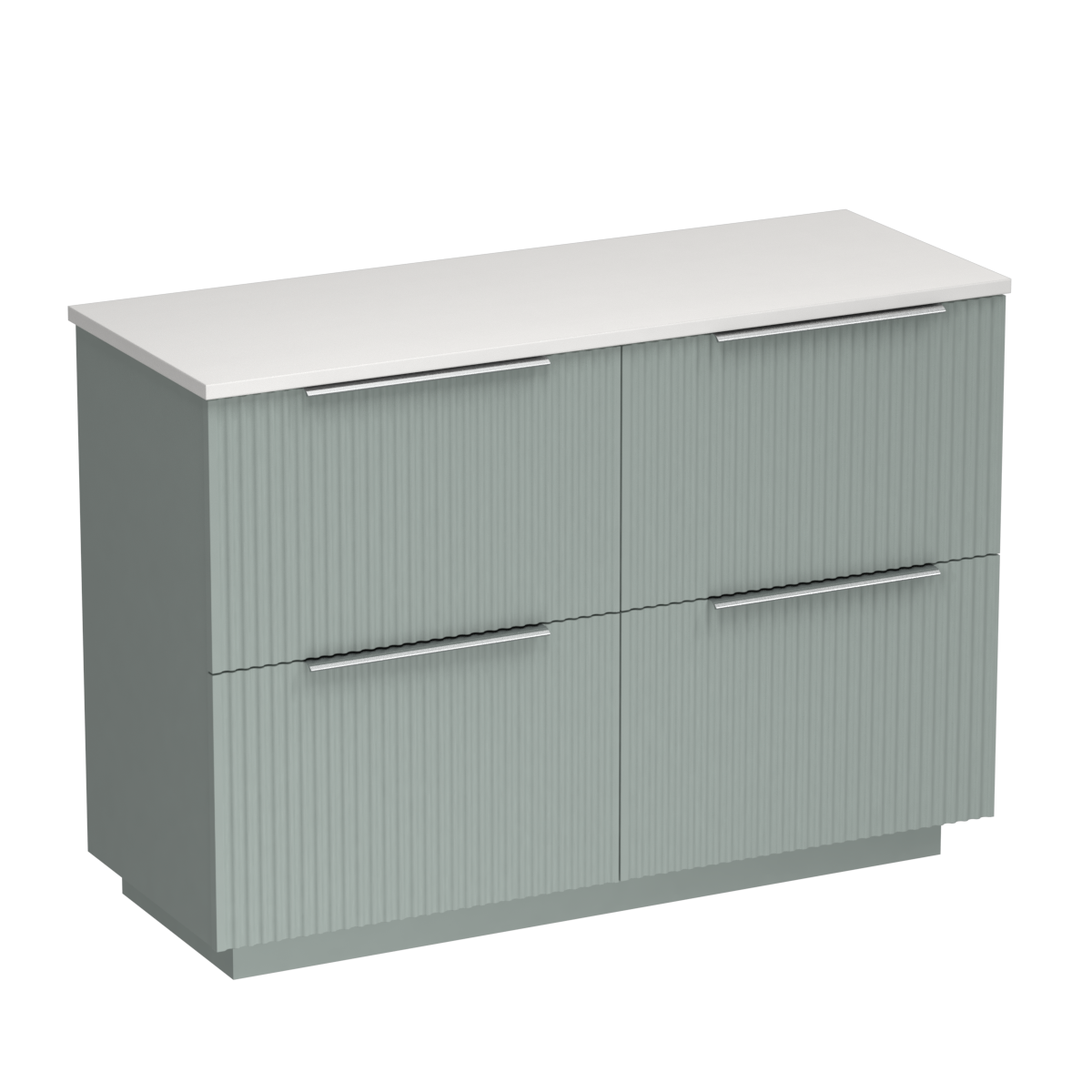 Forma Opaco 1200 4 Drawer Floor Vanity Centre Basin Concrete Grey / Fjord