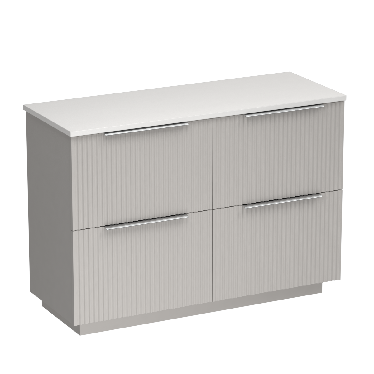 Forma Opaco 1200 4 Drawer Floor Vanity Left Basin Concrete Grey / Tusk