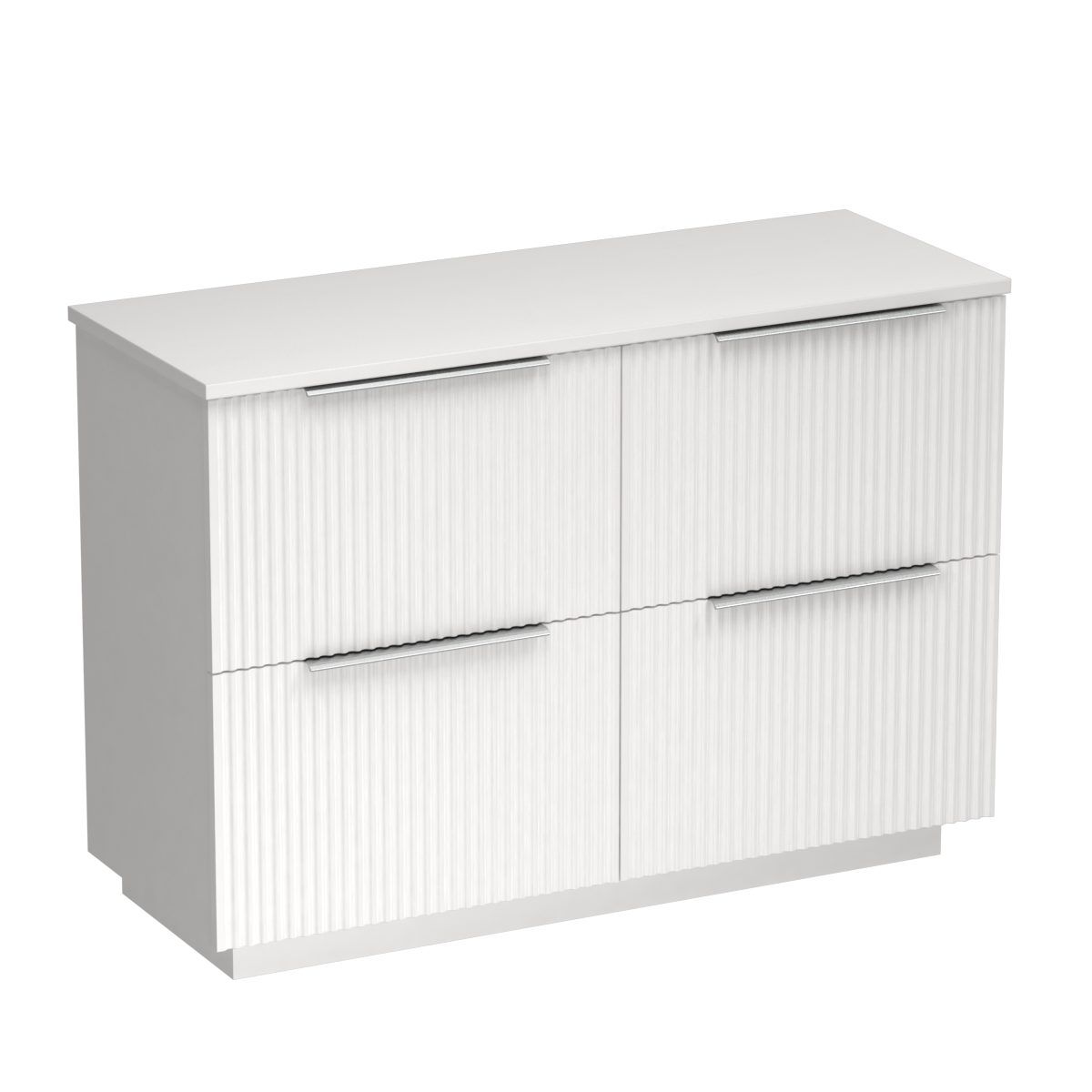 Forma Opaco 1200 4 Drawer Floor Vanity Left Basin Concrete Grey / White