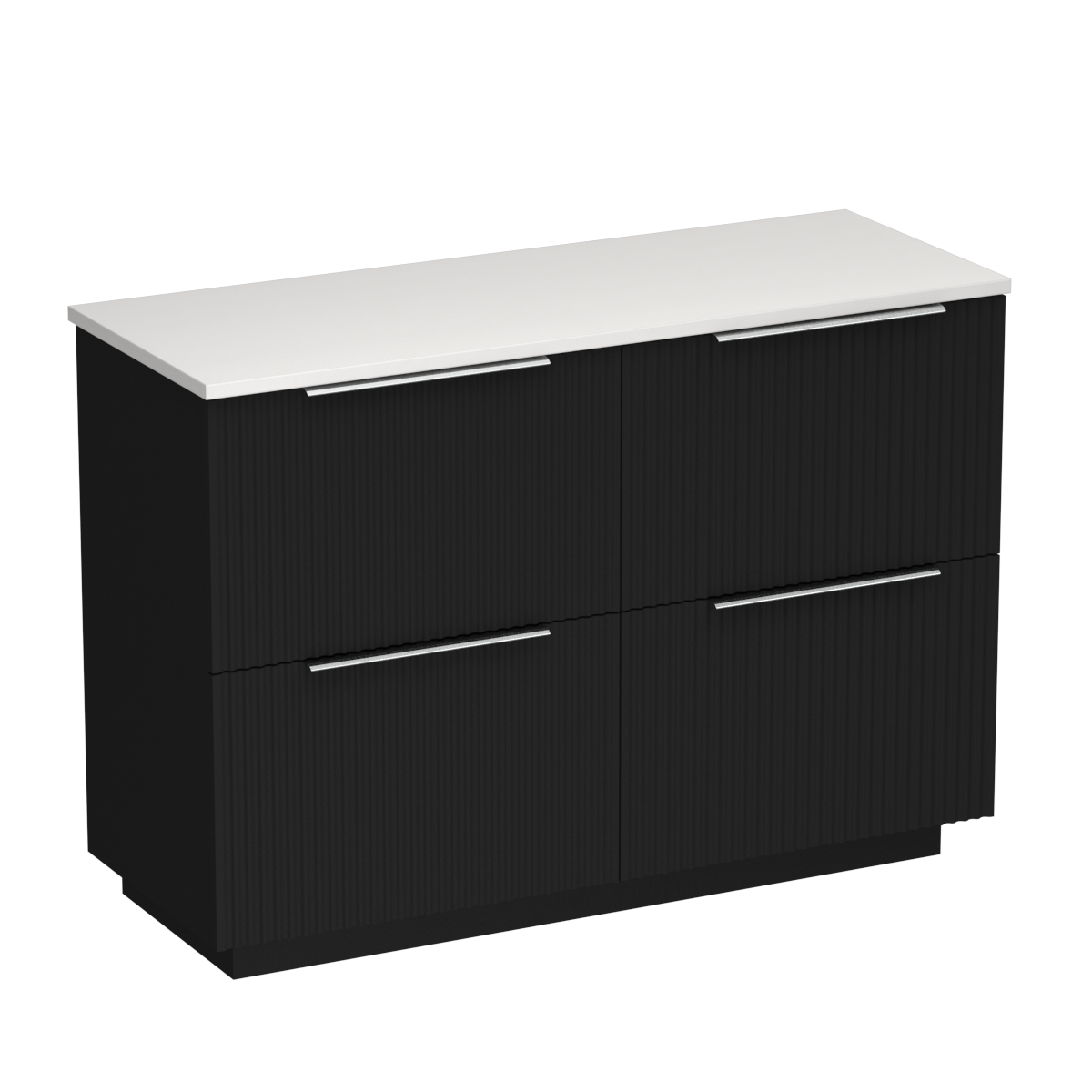 Forma Opaco 1200 4 Drawer Floor Vanity Left Basin Concrete Grey / Black
