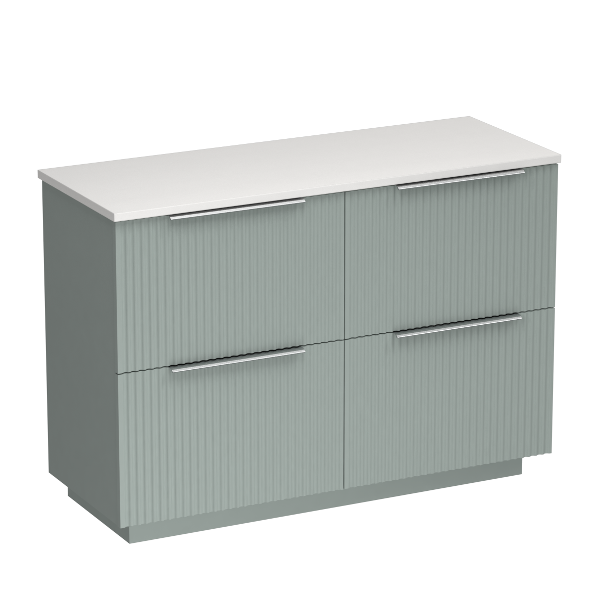 Forma Opaco 1200 4 Drawer Floor Vanity Left Basin Concrete Grey / Fjord