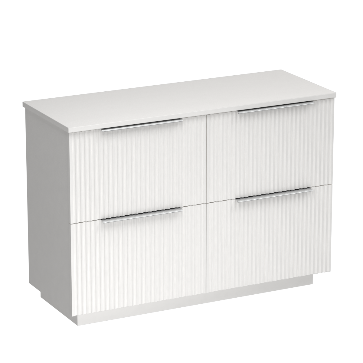 Forma Opaco 1200 4 Drawer Floor Vanity Double Basin Concrete Grey / White
