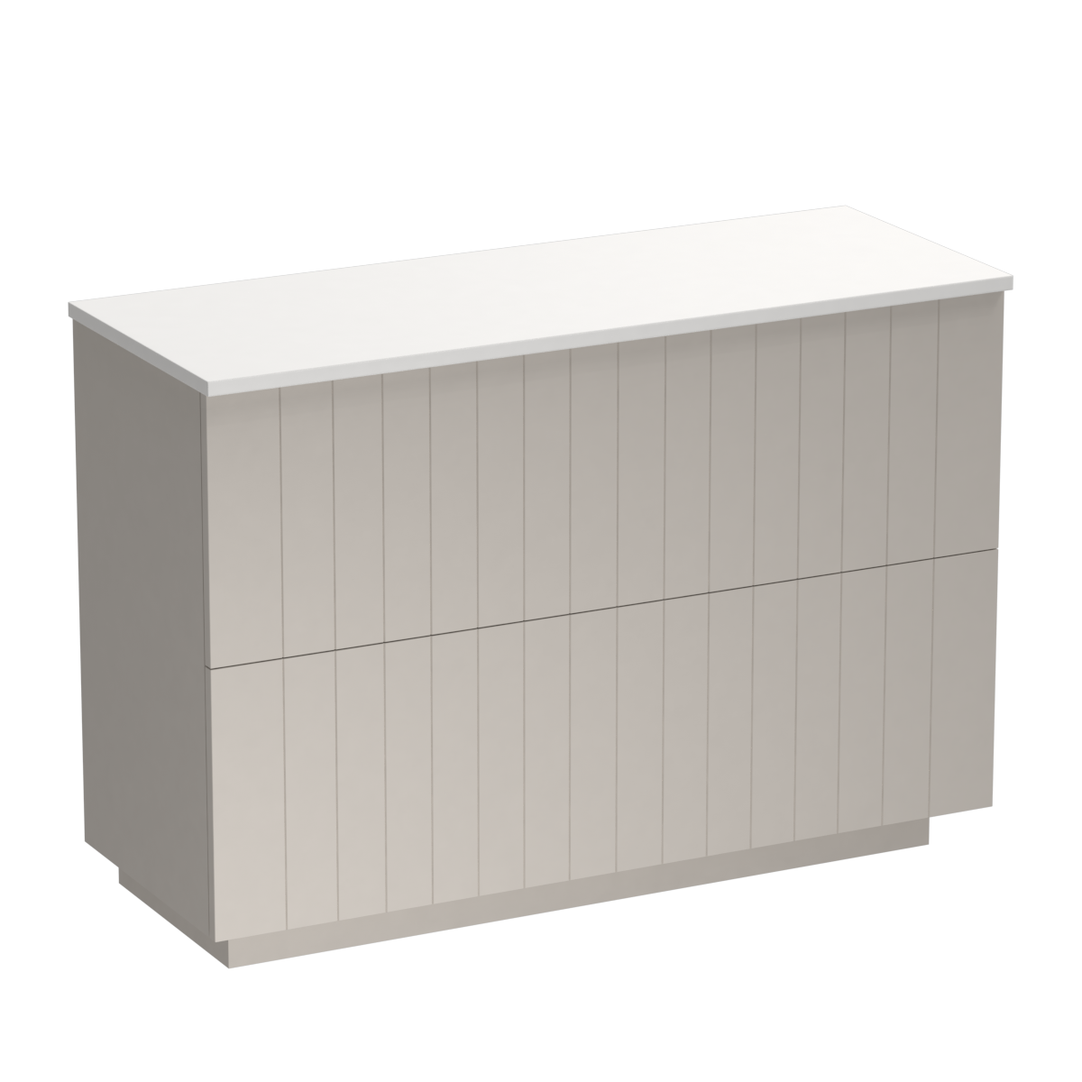 Linea Opaco 1200 2 Drawer Floor Vanity Centre Basin Concrete Grey / Lana Grey