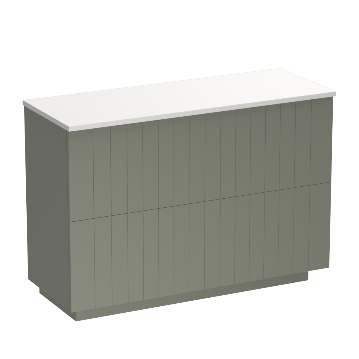 Linea Opaco 1200 2 Drawer Floor Vanity Double Basin White Carrara / Atmoss