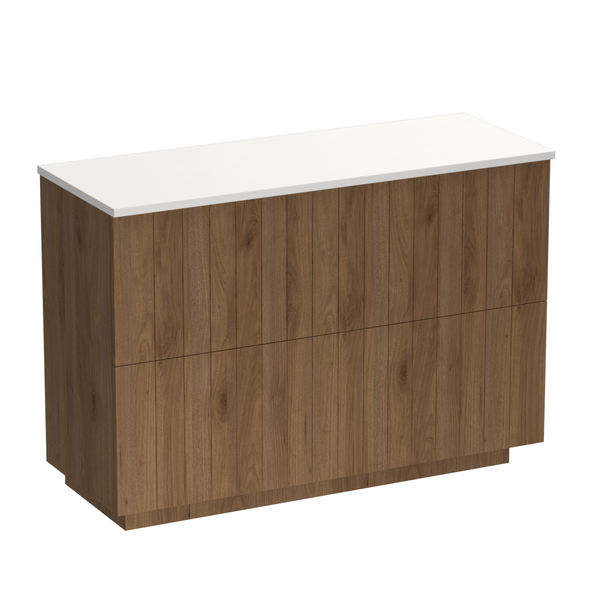 Linea Opaco 1200 2 Drawer Floor Vanity Left Basin Concrete Grey / Tahoe Walnut