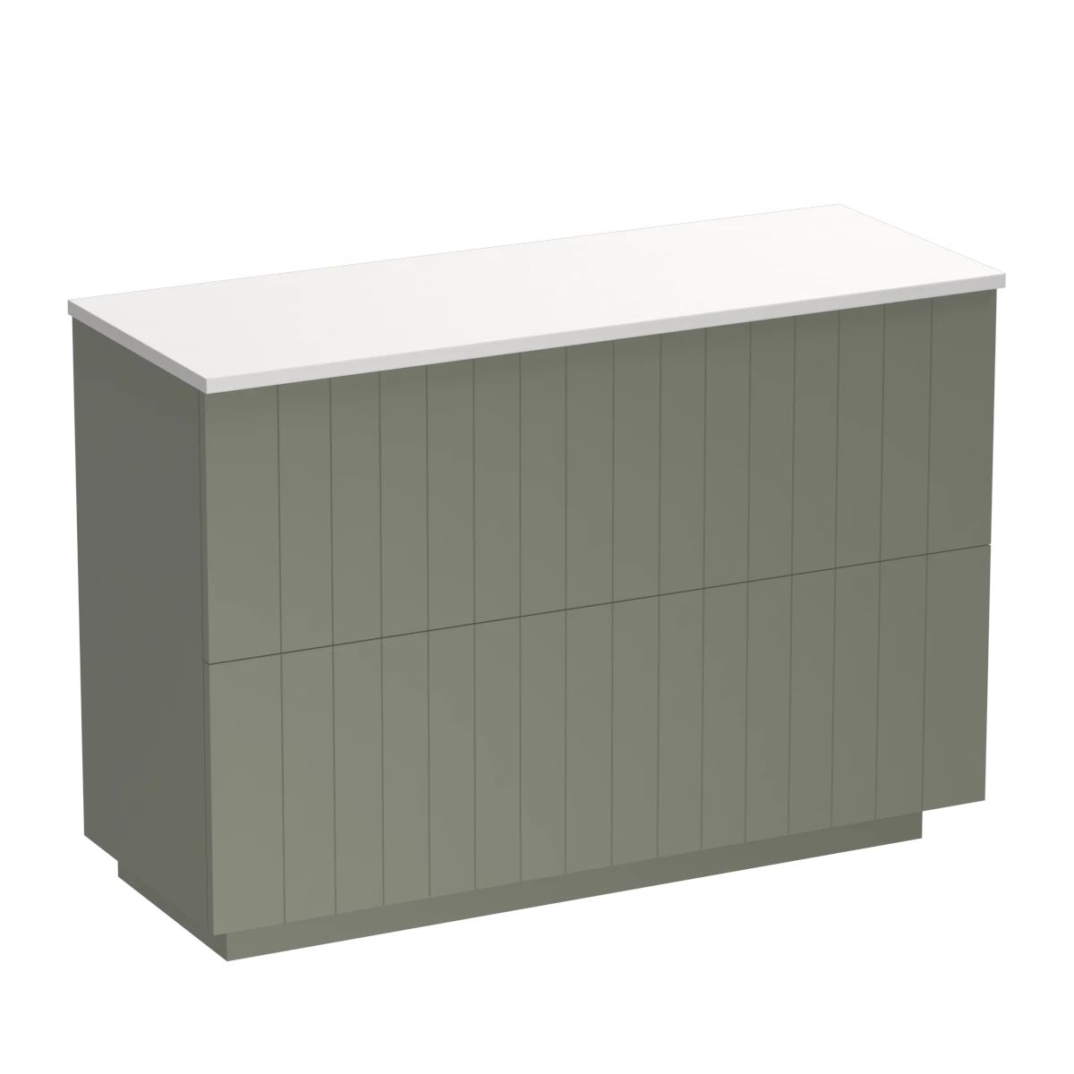 Linea Opaco 1200 2 Drawer Floor Vanity Left Basin Concrete Grey / Atmoss