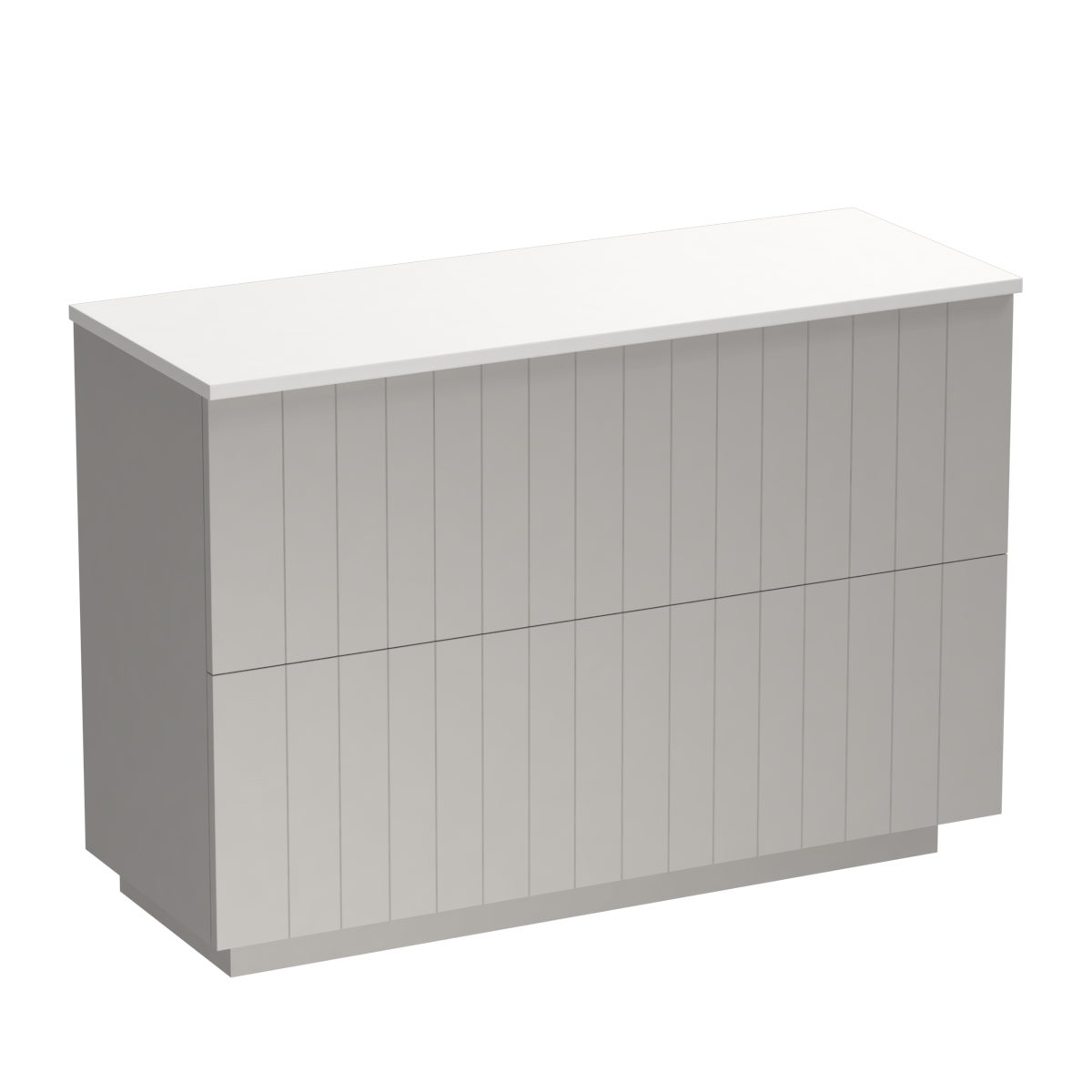 Linea Opaco 1200 2 Drawer Floor Vanity Centre Basin White Carrara / Tusk