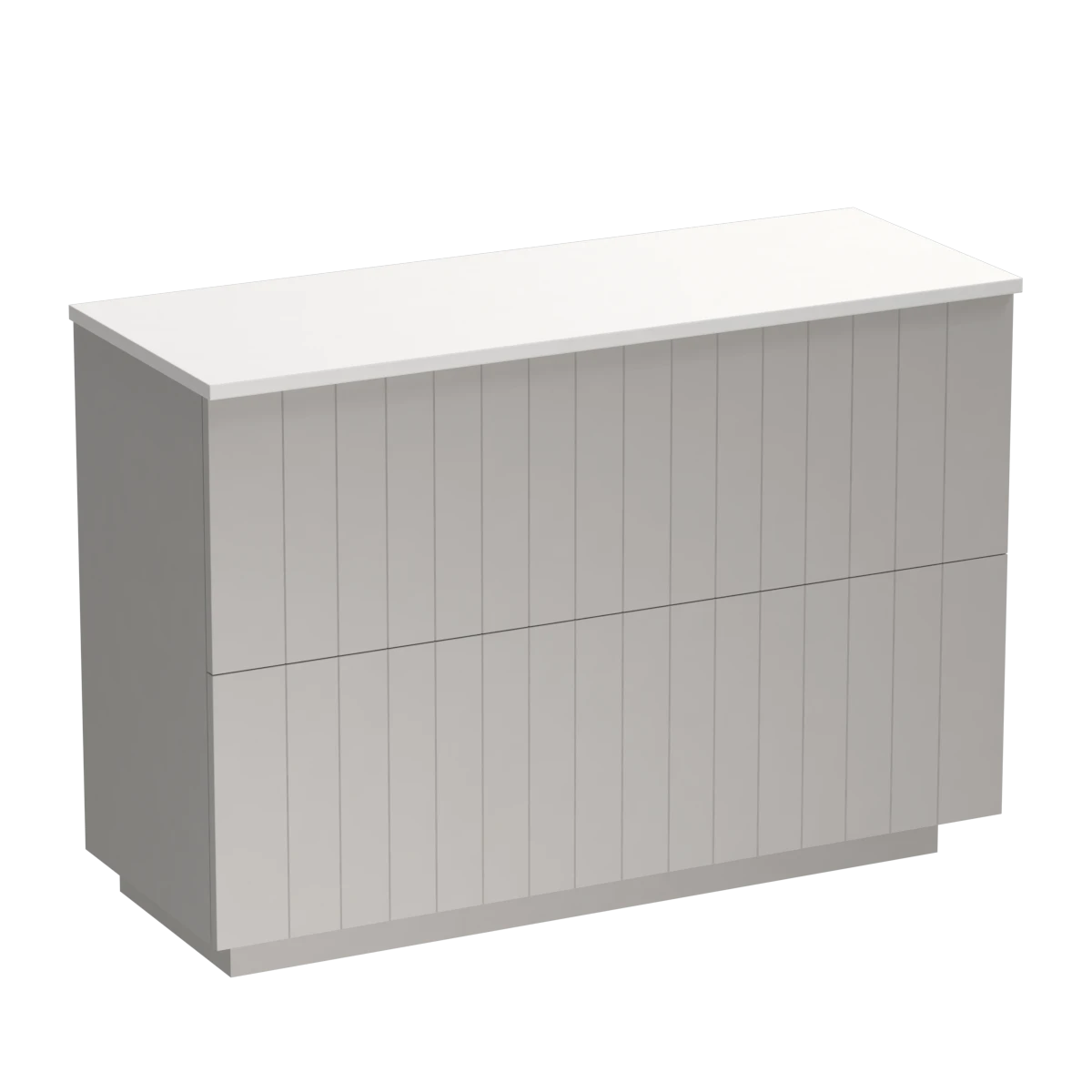 Linea Opaco 1200 2 Drawer Floor Vanity Right Basin White Carrara / Tusk