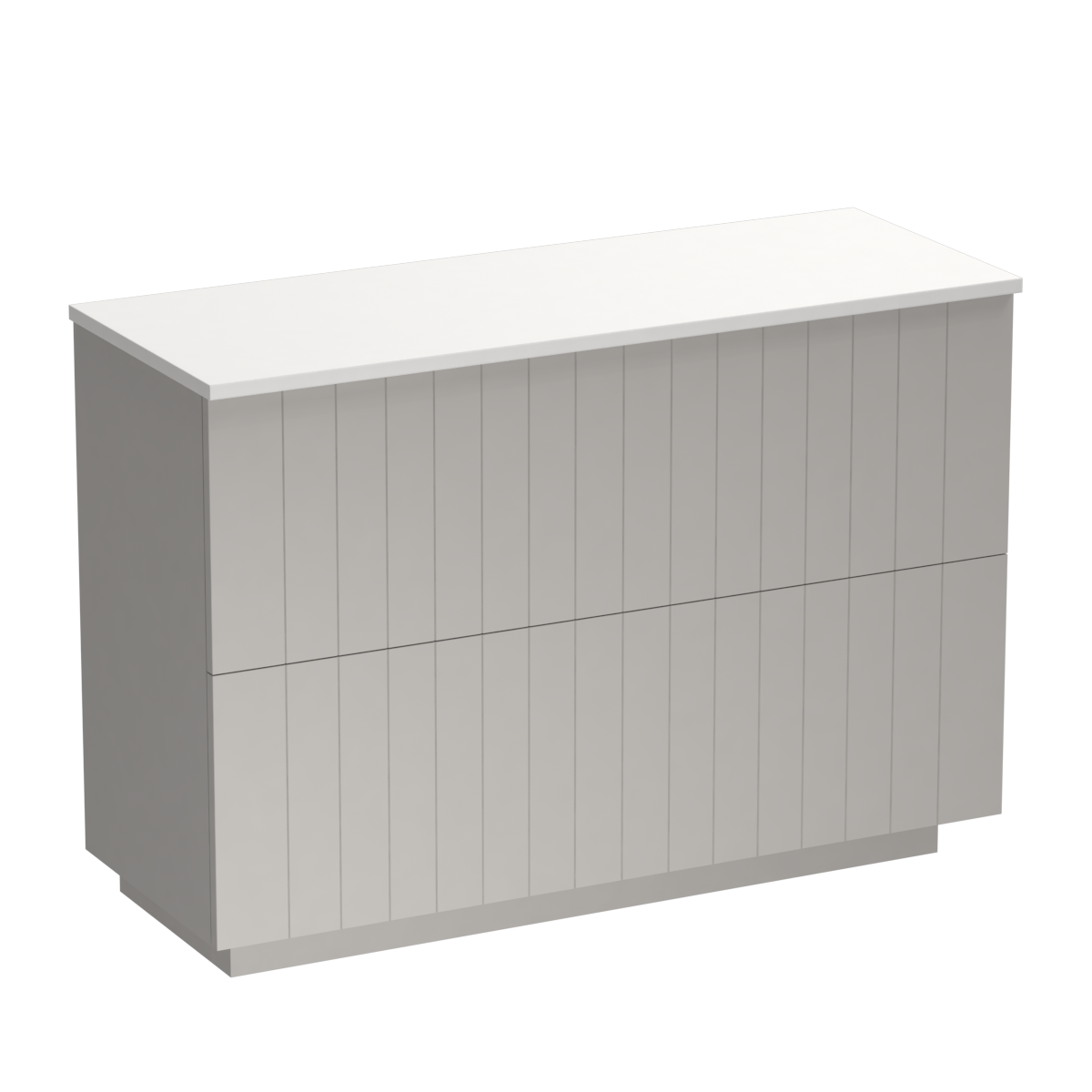 Linea Opaco 1200 2 Drawer Floor Vanity Left Basin White Carrara / Tusk
