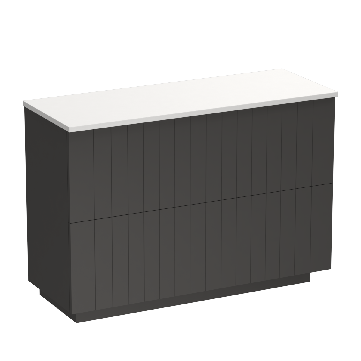 Linea Opaco 1200 2 Drawer Floor Vanity Double Basin Concrete Grey / Slate