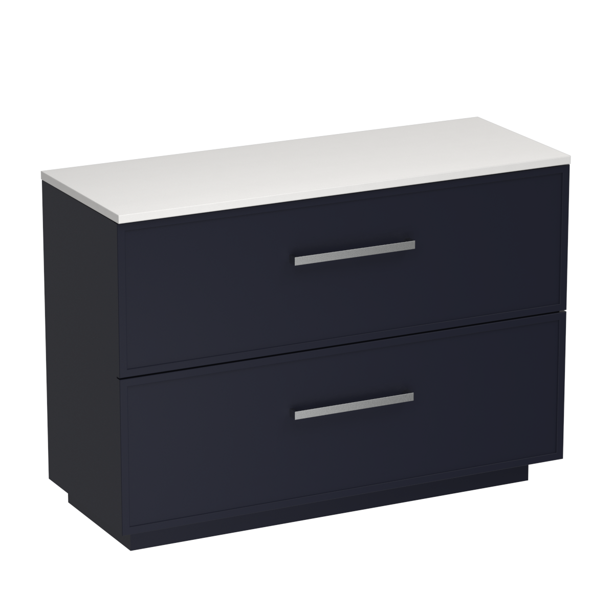 Nordic Opaco 1200 2 Drawer Floor Vanity Centre Basin Concrete Grey / Ink Blue