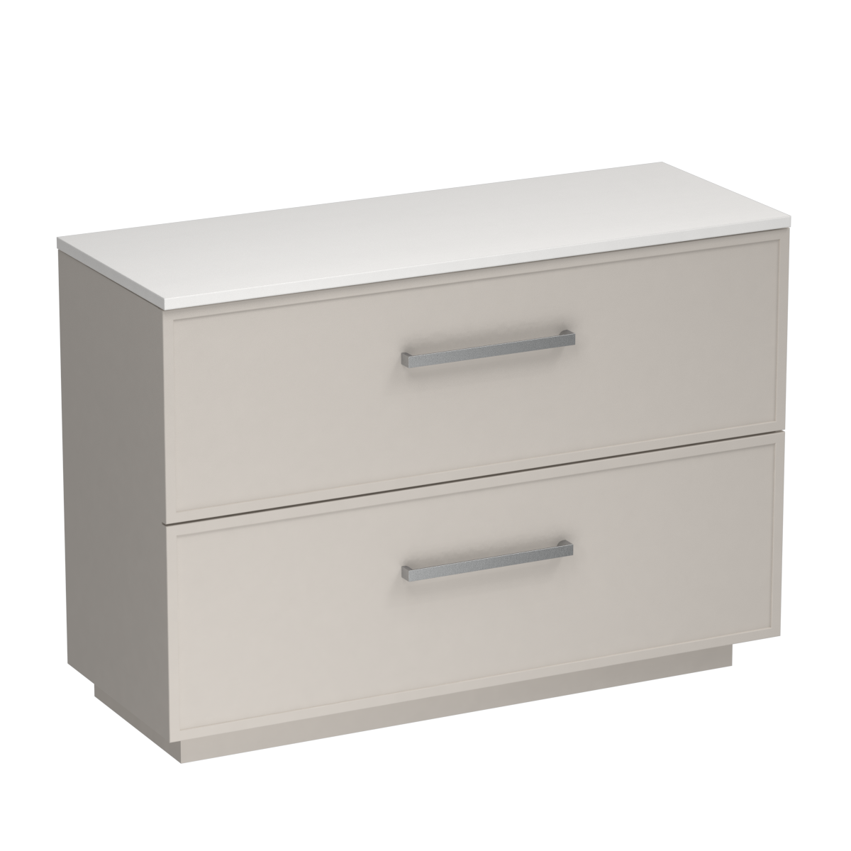 Nordic Opaco 1200 2 Drawer Floor Vanity Double Basin Concrete Grey / Lana Grey
