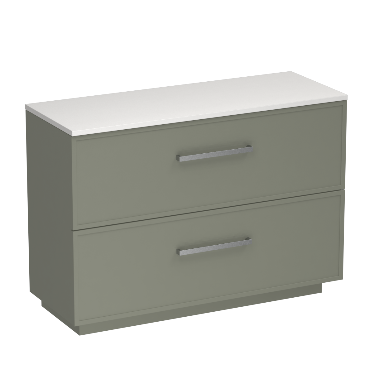 Nordic Opaco 1200 2 Drawer Floor Vanity Left Basin Concrete Grey / Atmoss