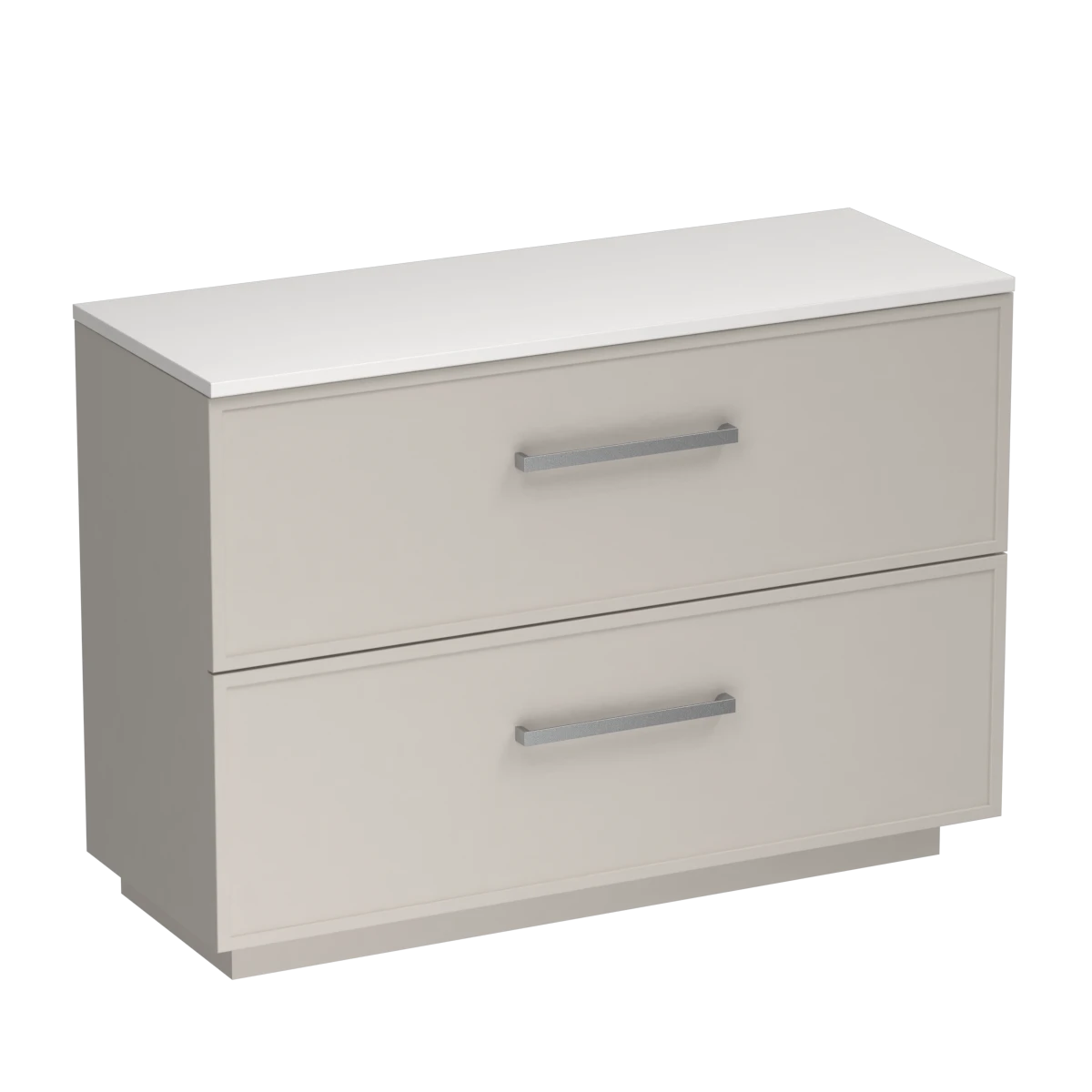Nordic Opaco 1200 2 Drawer Floor Vanity Centre Basin Concrete Grey / Lana Grey