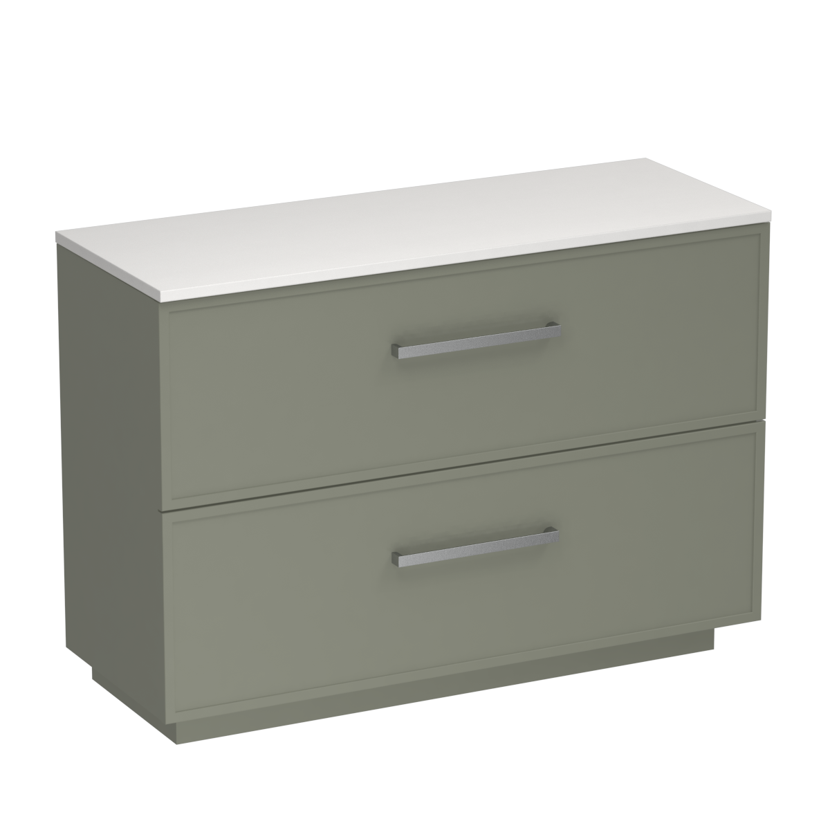 Nordic Opaco 1200 2 Drawer Floor Vanity Double Basin White Carrara / Atmoss