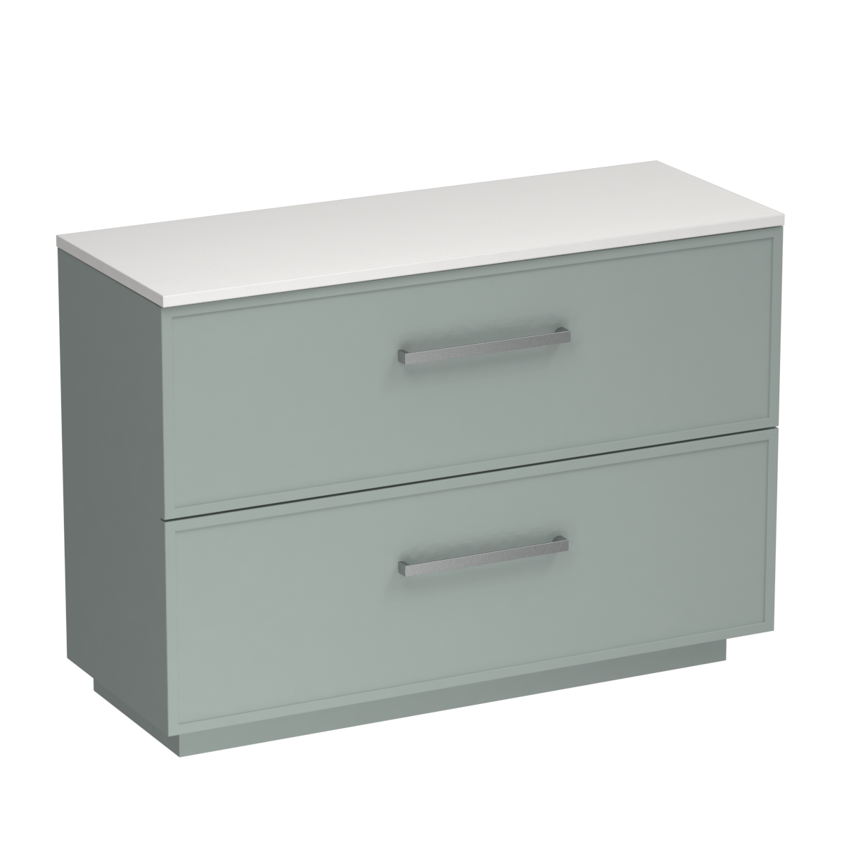 Nordic Opaco 1200 2 Drawer Floor Vanity Right Basin White Carrara / Fjord