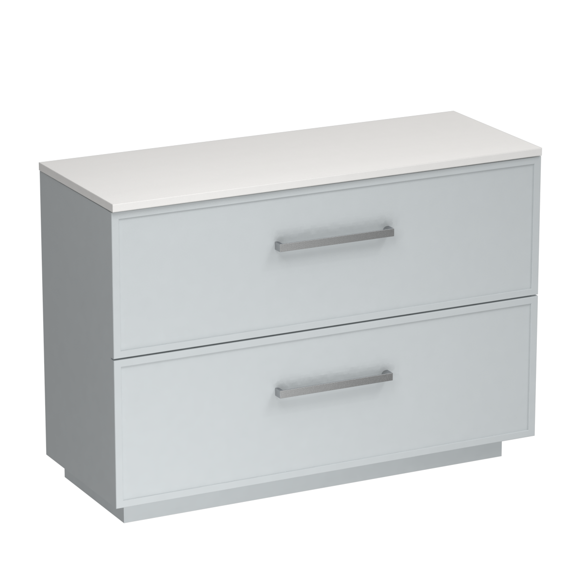 Nordic Opaco 1200 2 Drawer Floor Vanity Left Basin Concrete Grey / Villa Blue