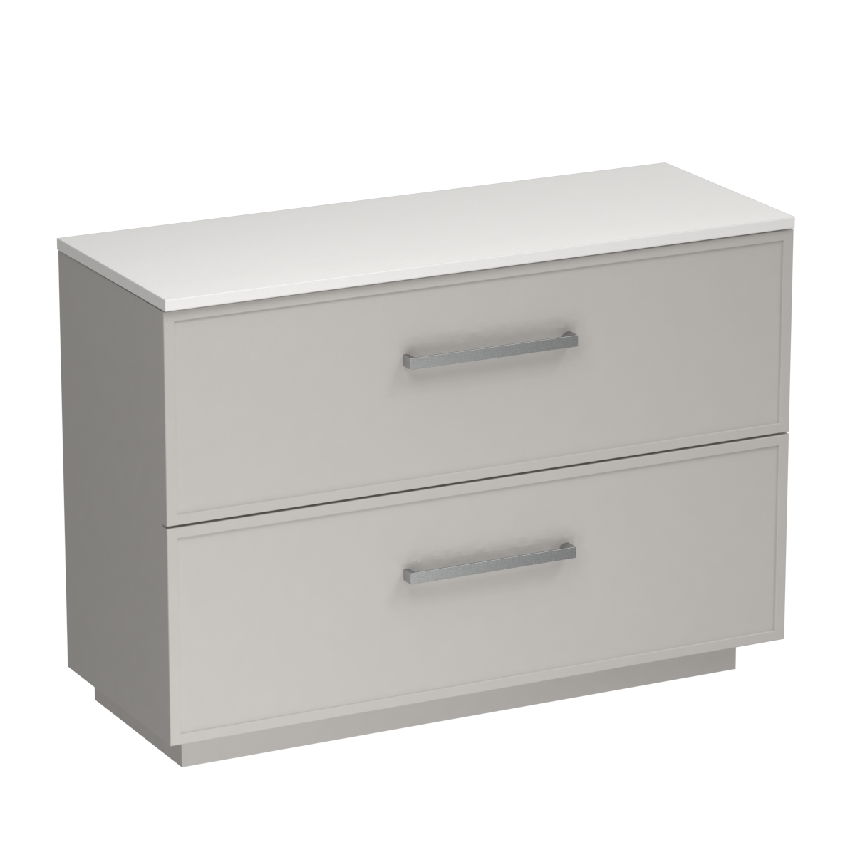 Nordic Opaco 1200 2 Drawer Floor Vanity Left Basin Concrete Grey / Tusk
