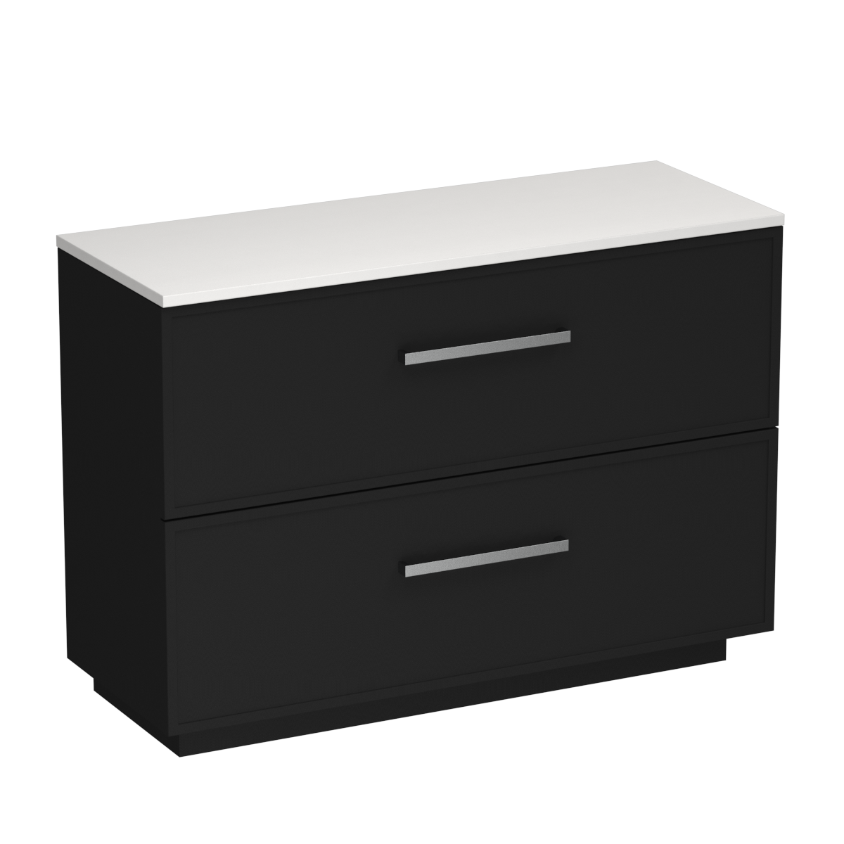 Nordic Opaco 1200 2 Drawer Floor Vanity Left Basin Concrete Grey / Black