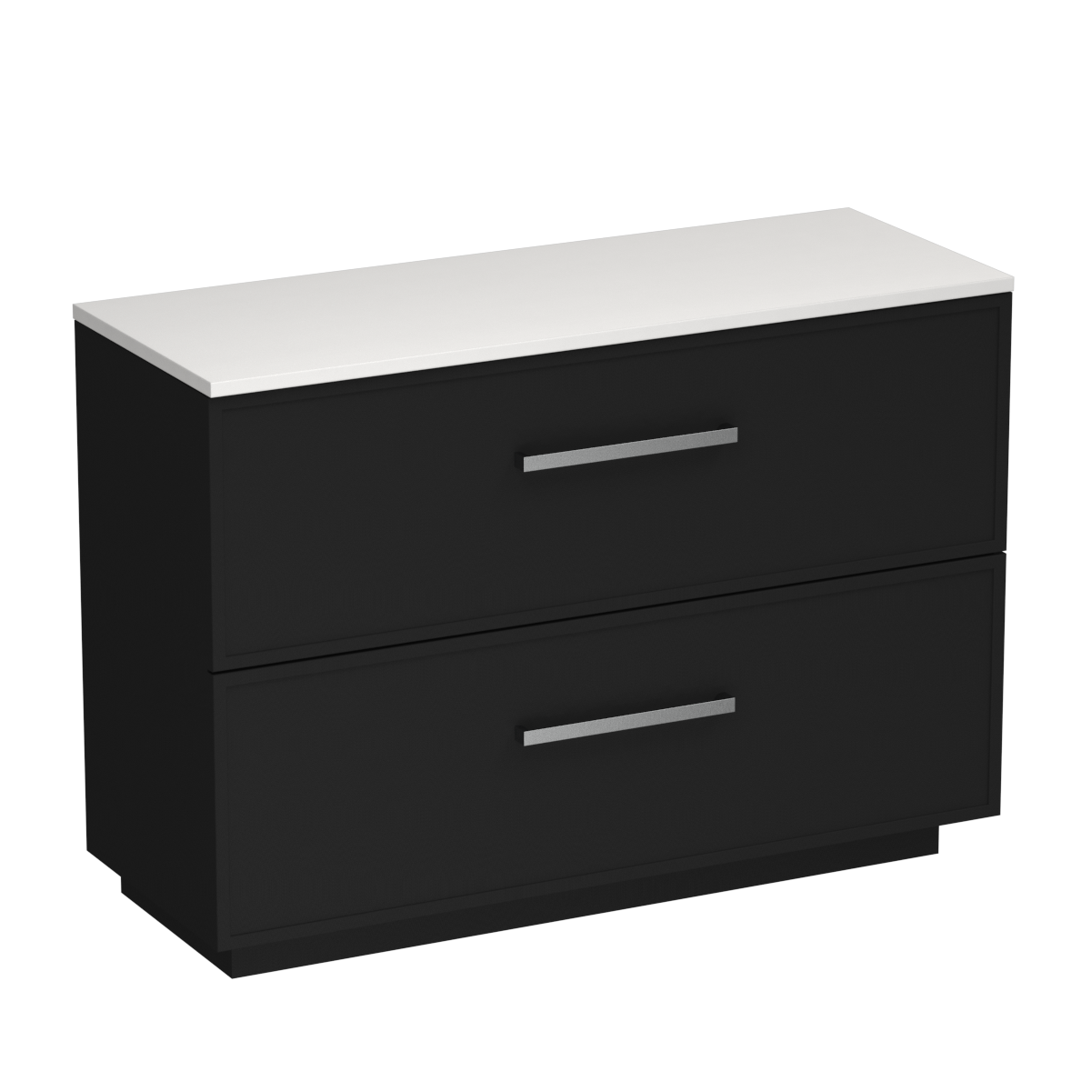 Nordic Opaco 1200 2 Drawer Floor Vanity Double Basin Concrete Grey / Black