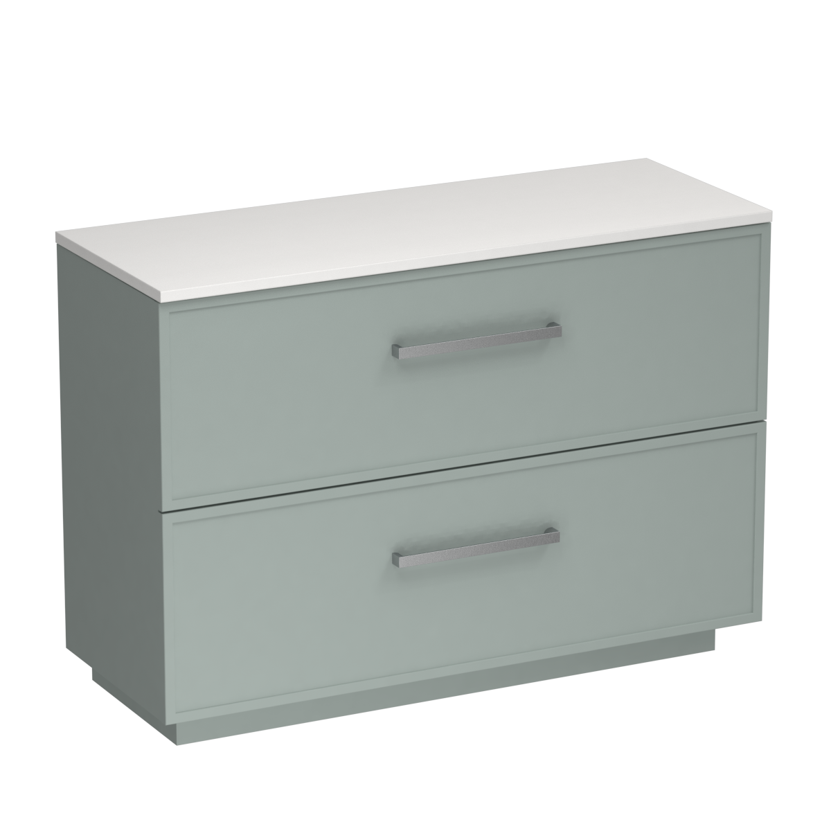 Nordic Opaco 1200 2 Drawer Floor Vanity Double Basin White Carrara / Fjord
