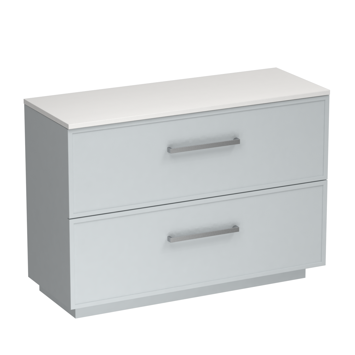 Nordic Opaco 1200 2 Drawer Floor Vanity Centre Basin Concrete Grey / Villa Blue