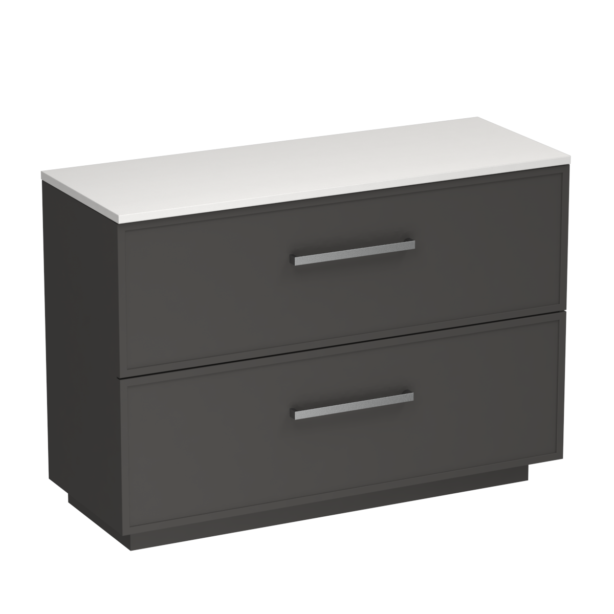 Nordic Opaco 1200 2 Drawer Floor Vanity Centre Basin Concrete Grey / Slate