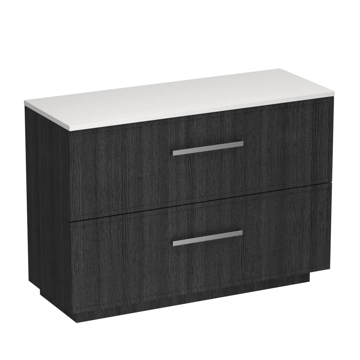 Nordic Opaco 1200 2 Drawer Floor Vanity Centre Basin Concrete Grey / Black Bark