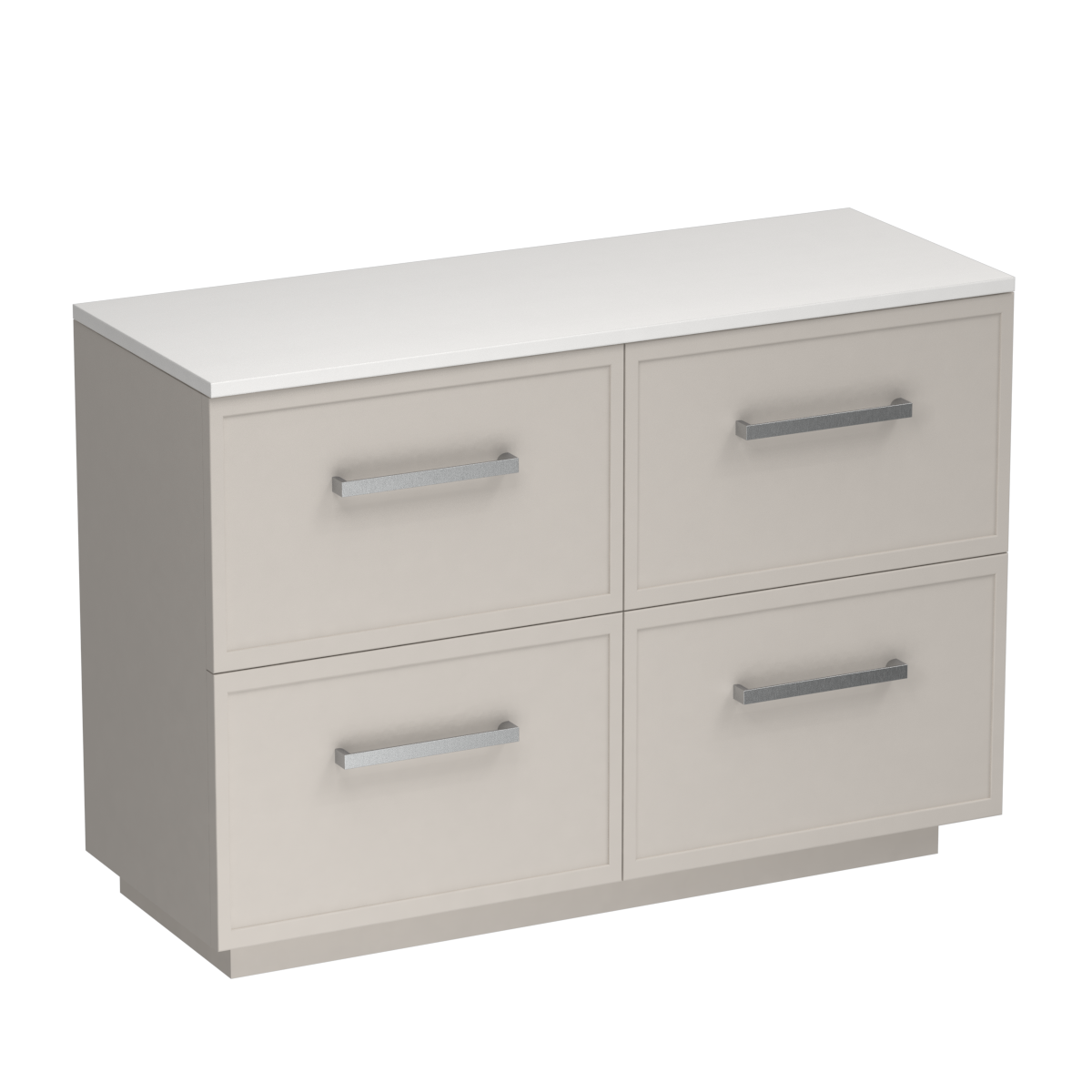 Nordic Opaco 1200 4 Drawer Floor Vanity Left Basin Concrete Grey / Lana Grey