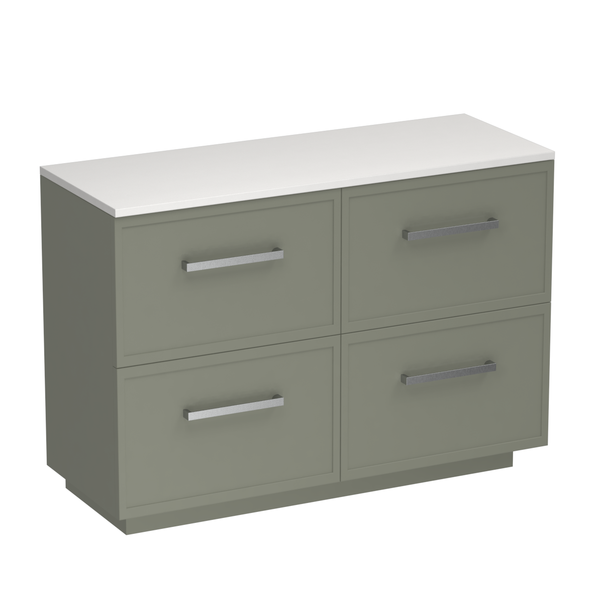Nordic Opaco 1200 4 Drawer Floor Vanity Centre Basin Concrete Grey / Atmoss